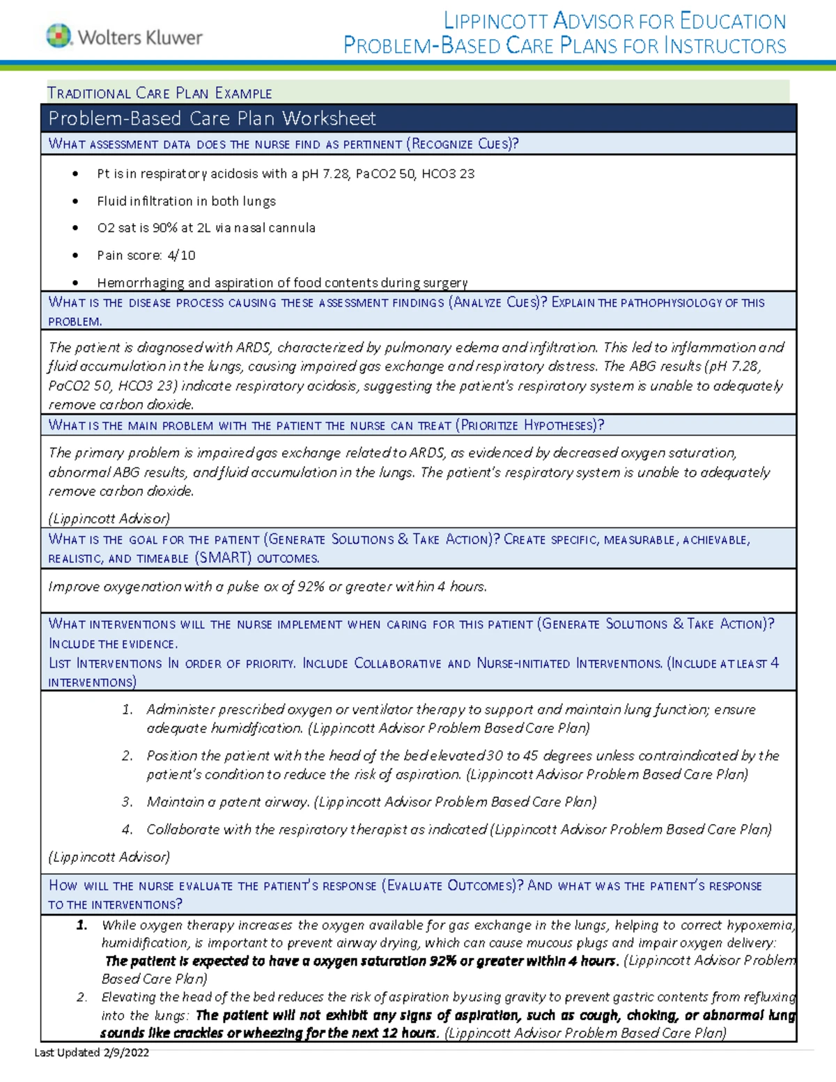 Module 3 Care Plan: Problem-Based Nursing Strategies (Med Surg) - Studocu