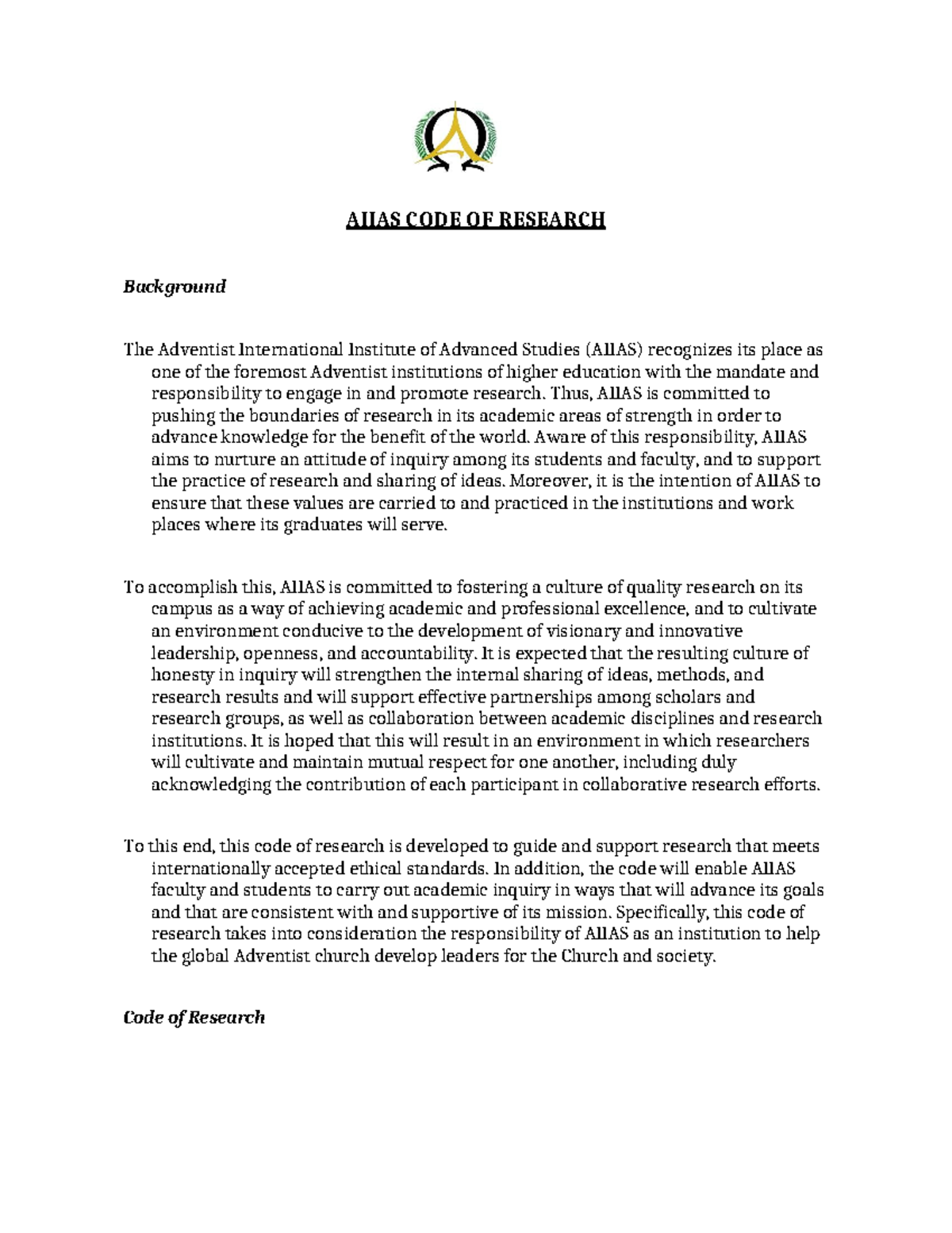 AIIAS Research Code & ERB Guidelines: Ethical Principles Explained ...