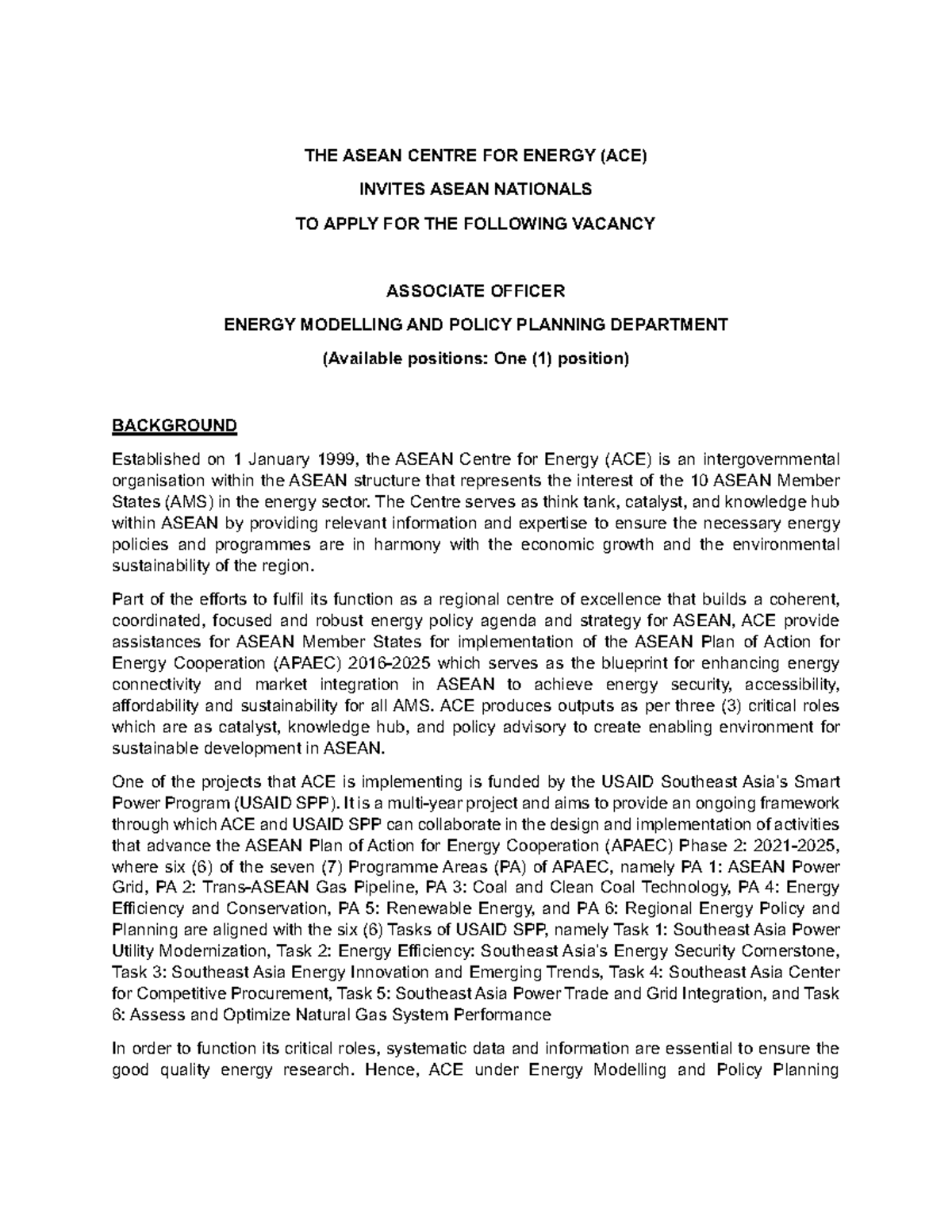 R Associate Officer of Energy Modelling & Policy Planning Dept. - Studocu