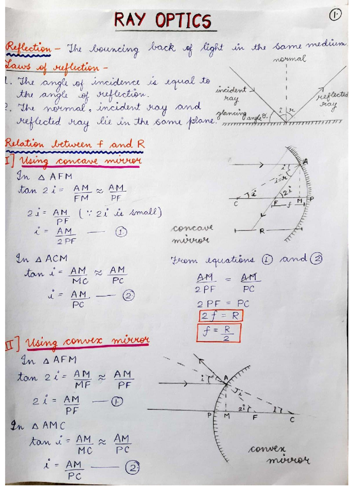 Chapter 9: Ray Optics and Optical Instruments (PHYS 101) - Studocu