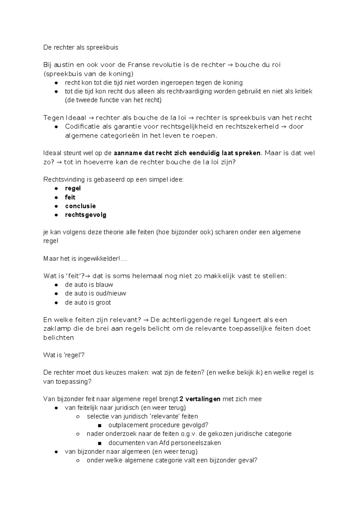 Rechtsfilosofie Week 5: De Rechter als Spreekbuis van het Recht ...