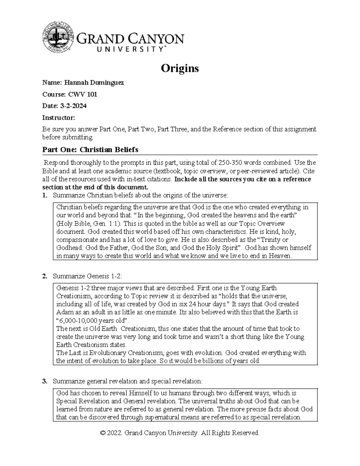 CWV 101 Origins: Exploring Christian Beliefs and Creationism ...