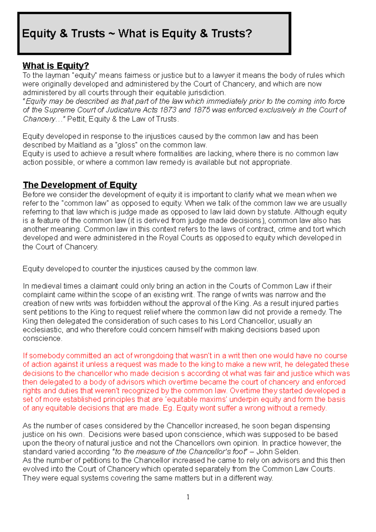 Equity & Trusts: Understanding Legal Principles and Their Development ...
