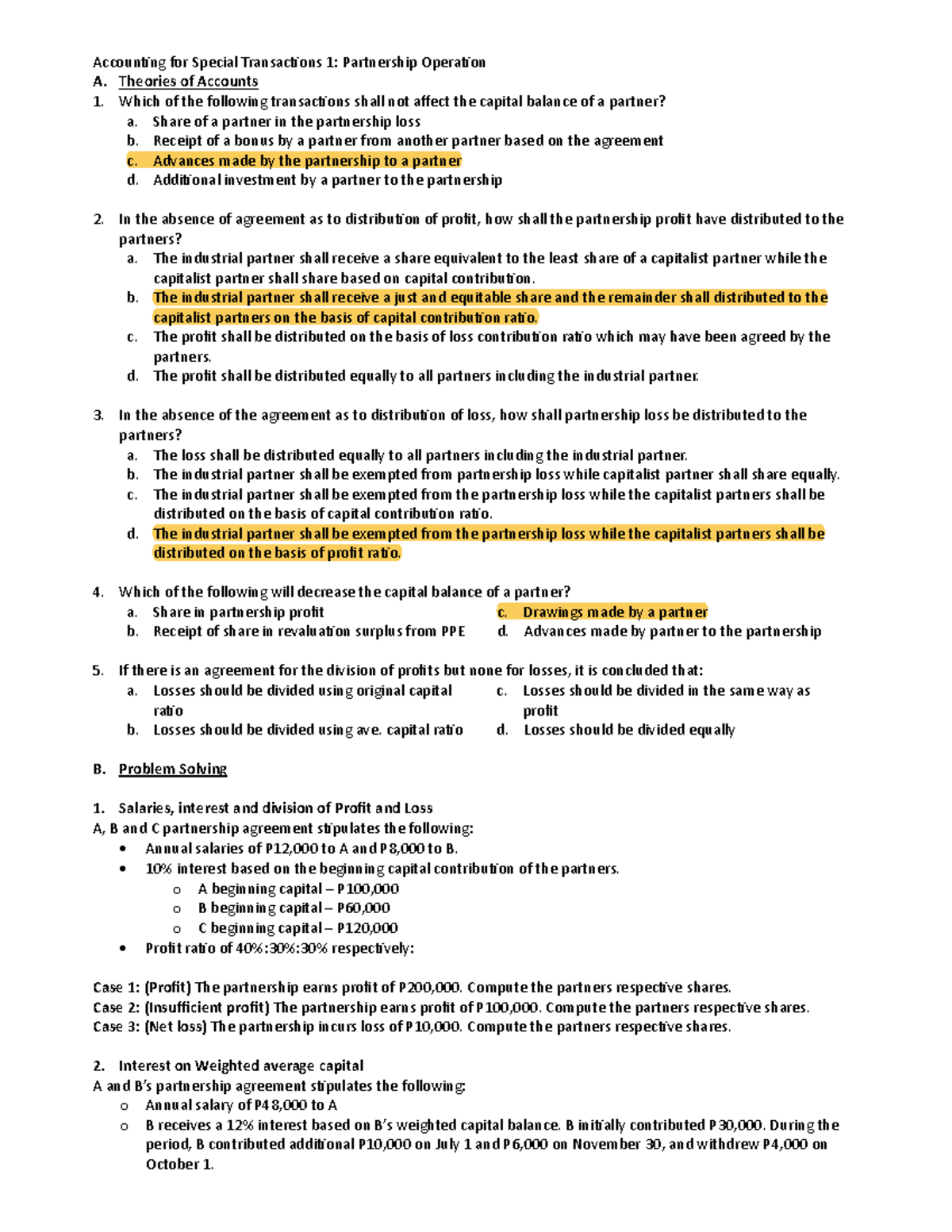 Accounting for Special Transactions 2: Partnership Operations Guide ...