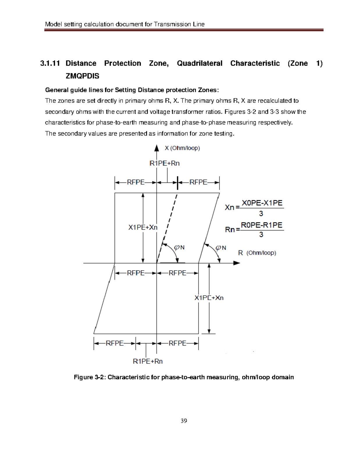 Model Setting Calculations for Transmission Line 3.1.11 Distance ...