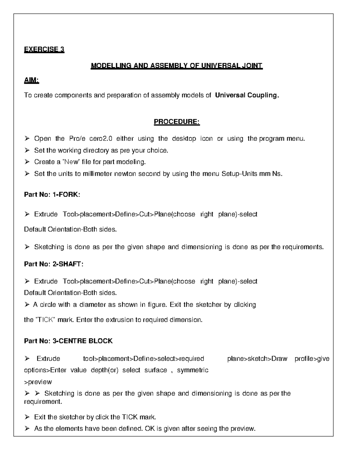 CAD Lab Manual: Modelling, Assembly, & Stress Analysis in ANSYS - Studocu