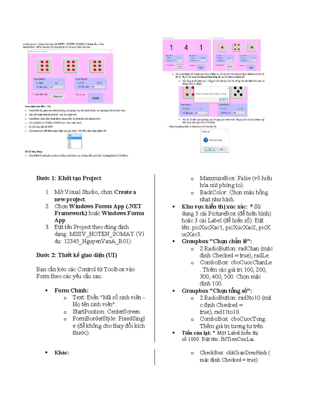 Lập Trình Giao Diện - Hướng Dẫn Tạo Project Windows Forms - Studocu