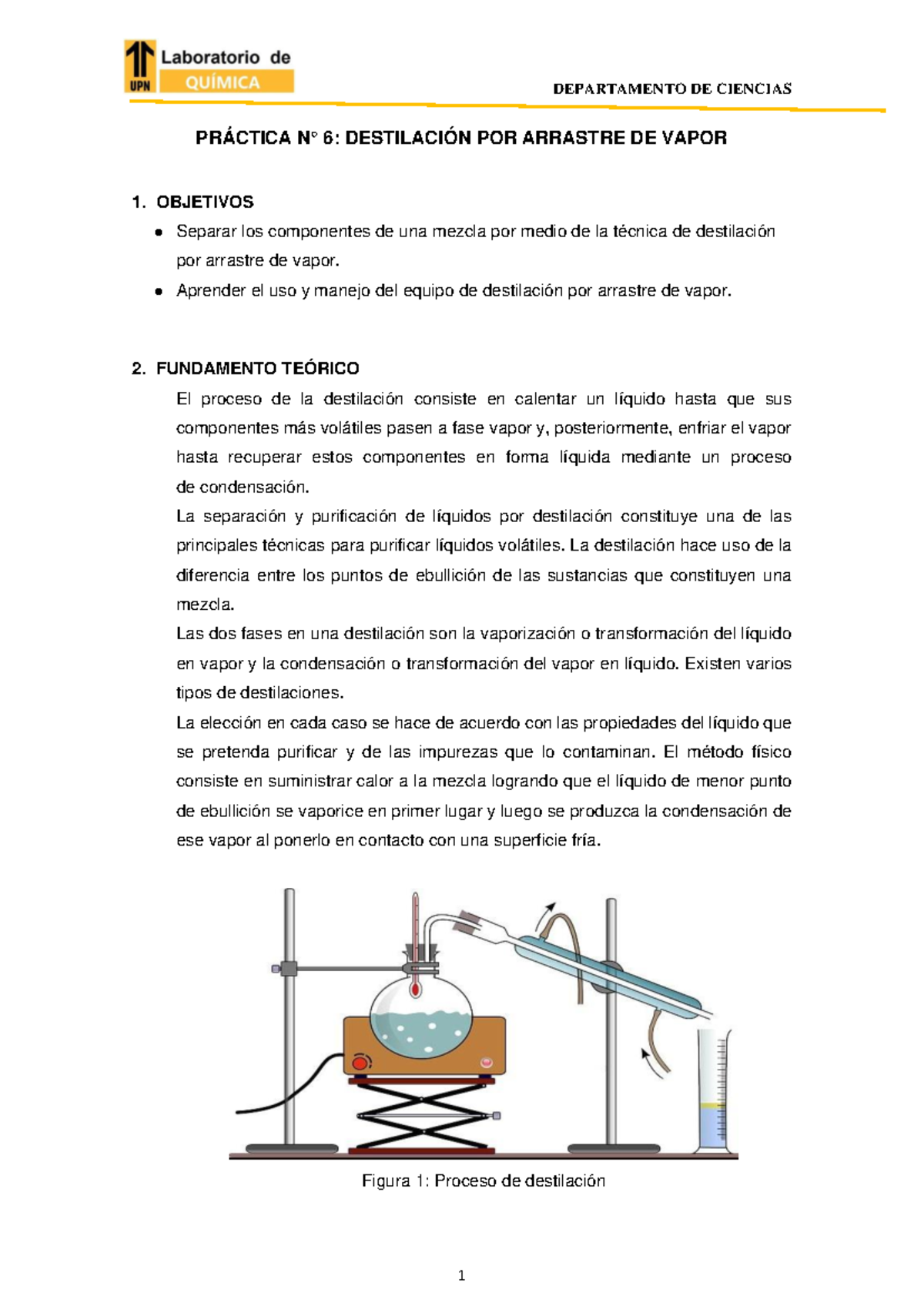 Práctica N°6: Técnicas de Destilación por Arrastre de Vapor - Document Preview
