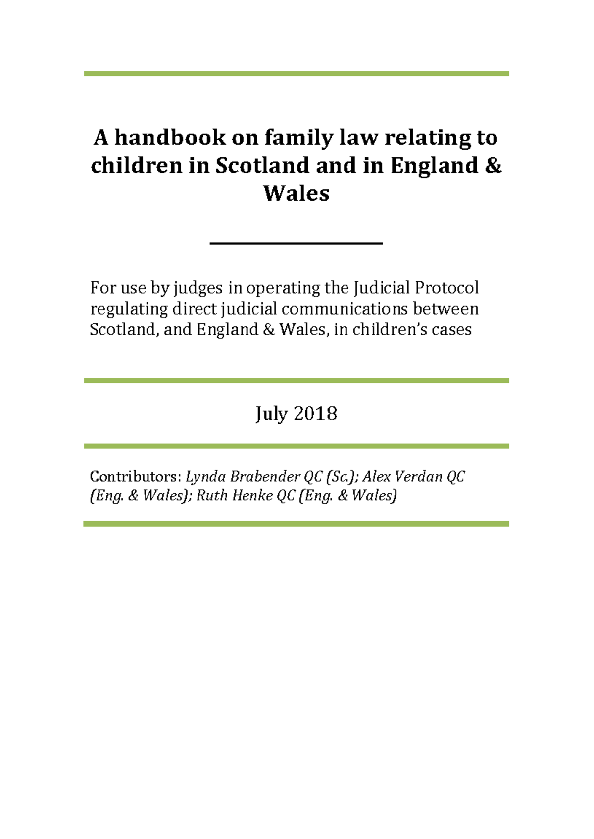 Handbookon Family Law UKcrossborderchildrenscases - A handbook on ...