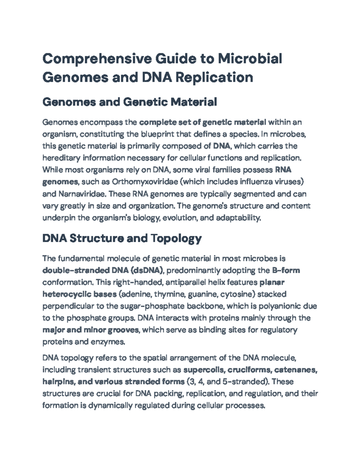 Comprehensive Guide to Microbial Genomes & DNA Replication (BIO 101 ...