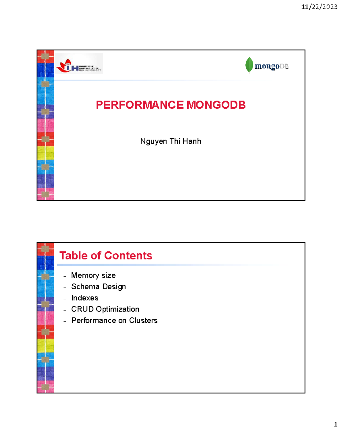05 Chapter Performance Analysis in MongoDB - Studocu