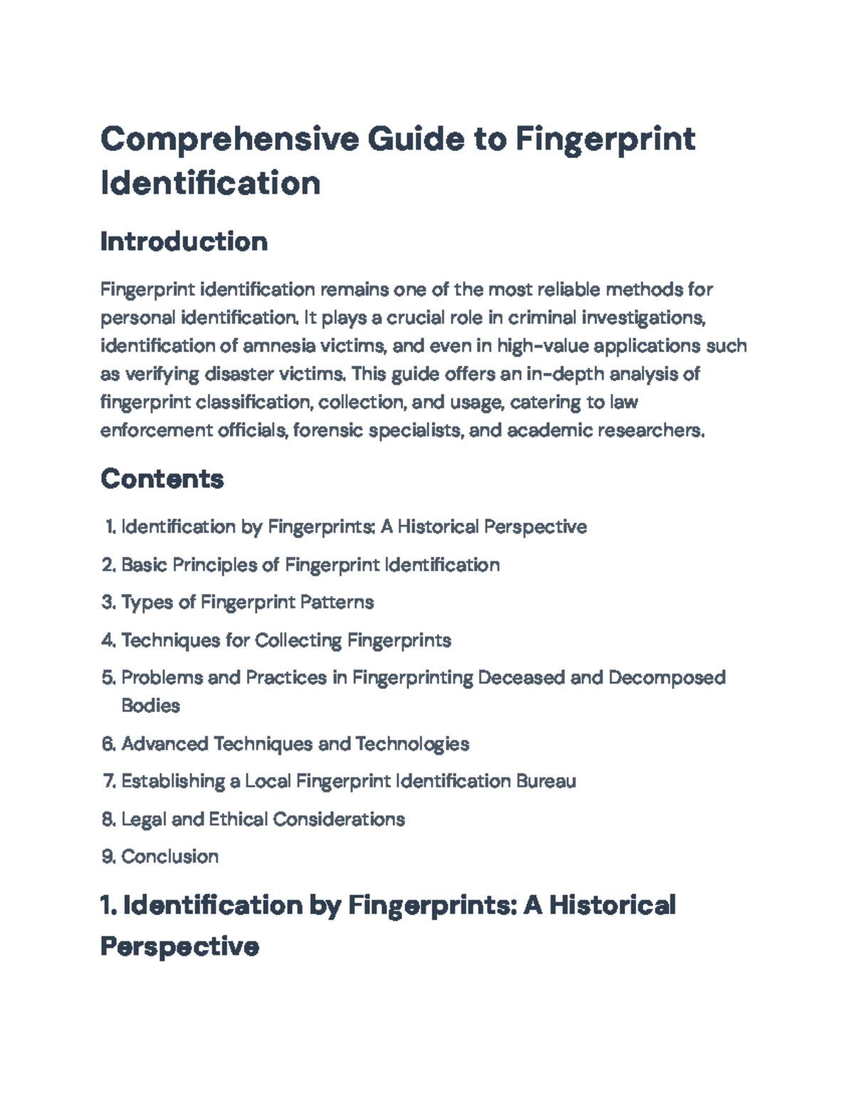 Comprehensive Guide to Fingerprint Identification Techniques ...