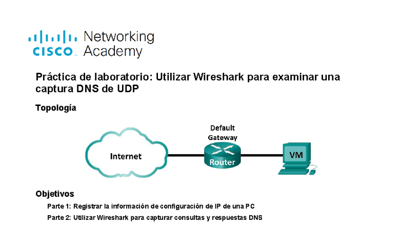 10.2.7 Lab - Using Wireshark to Examine a UDP DNS Capture - Práctica de ...