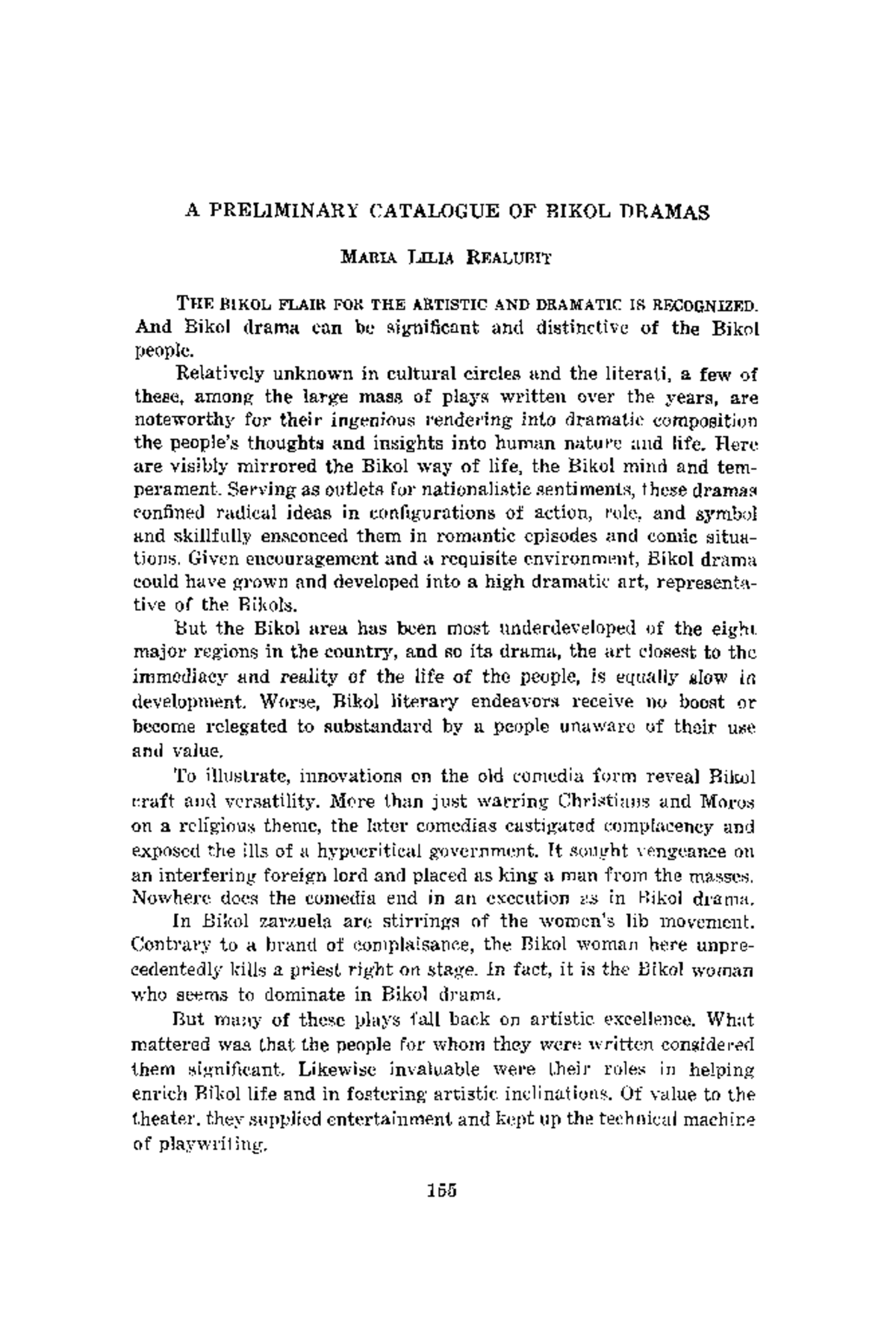 Preliminary Catalogue of Bikol Dramas: A Cultural Exploration - Studocu