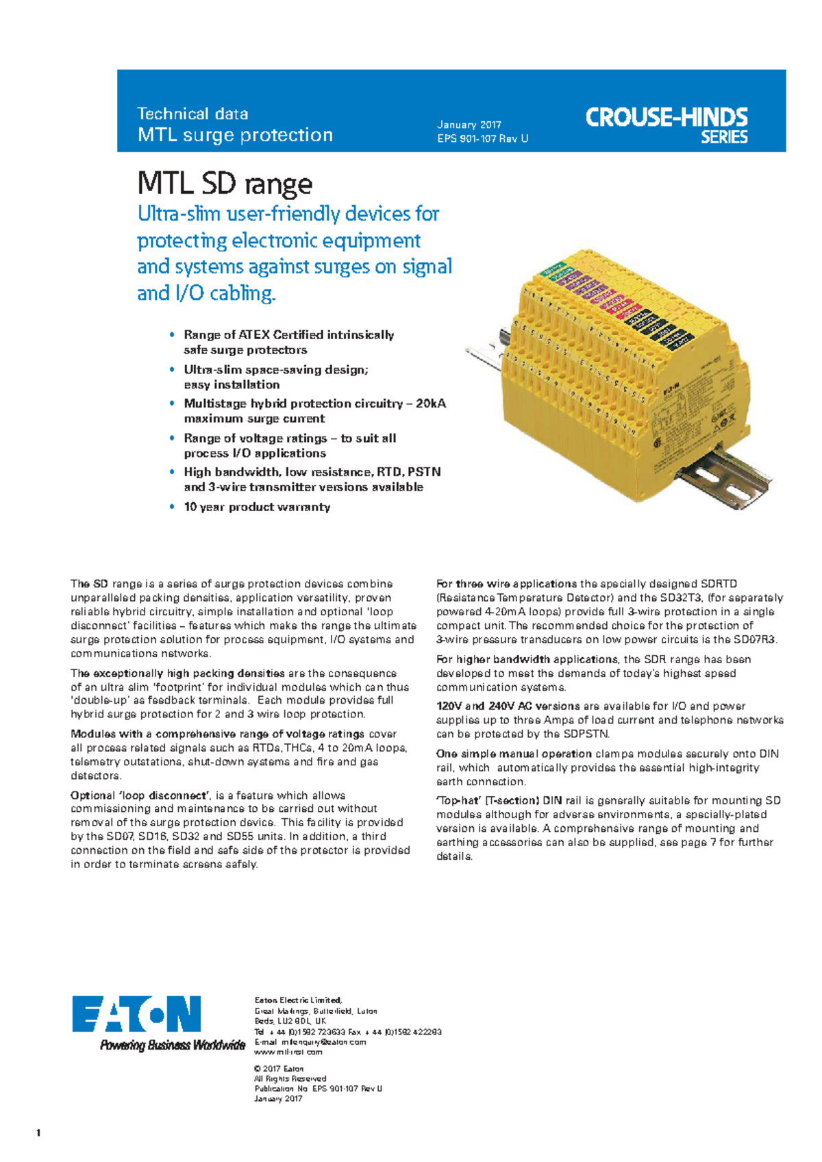 MTL SD Range Surge Protection Devices - Technical Overview and ...