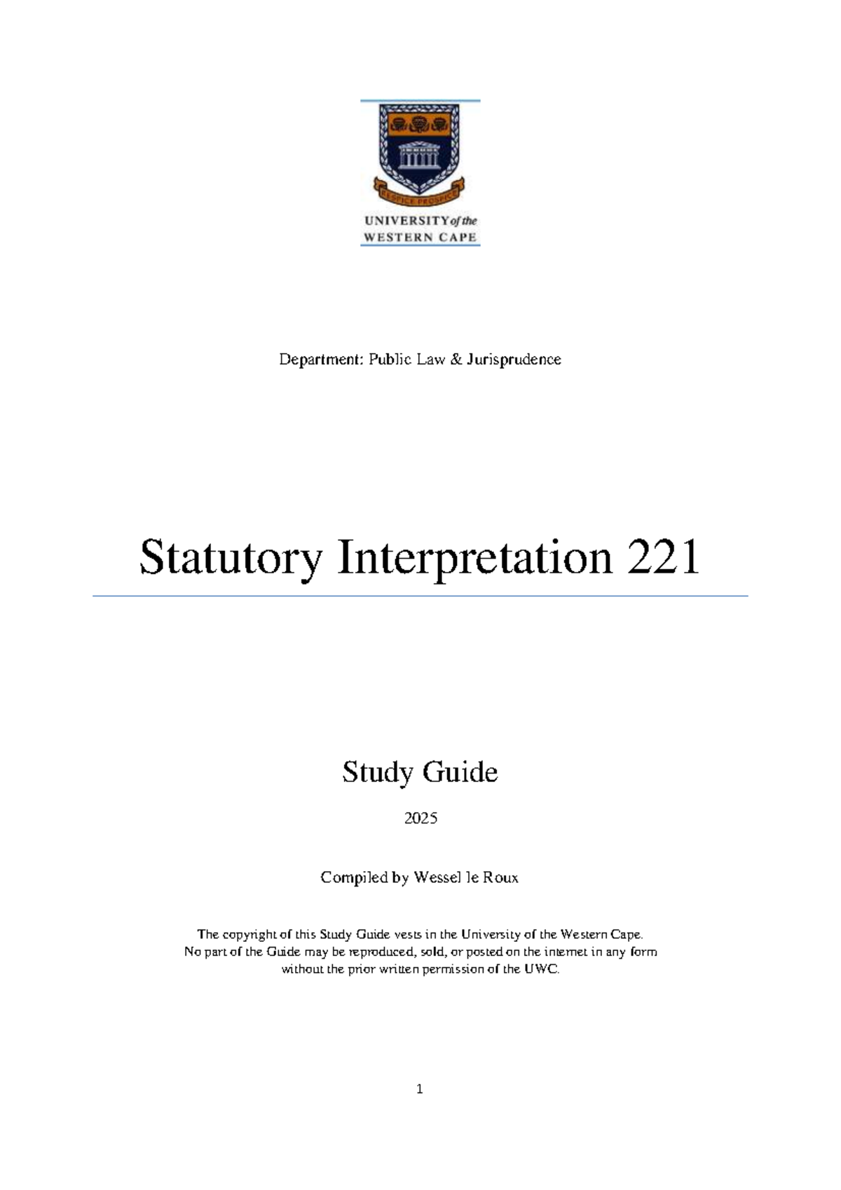 Public Law Jurisprudence 221: Statutory Interpretation Study Guide 2025 ...