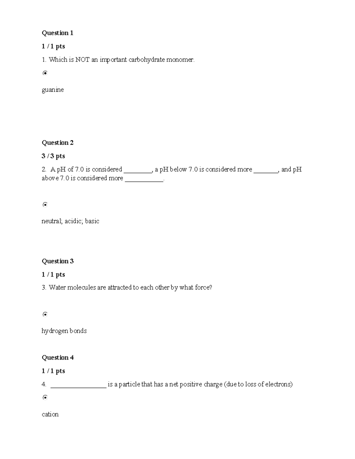 Biology 101: Week 2 Practice Questions and Answers - Studocu