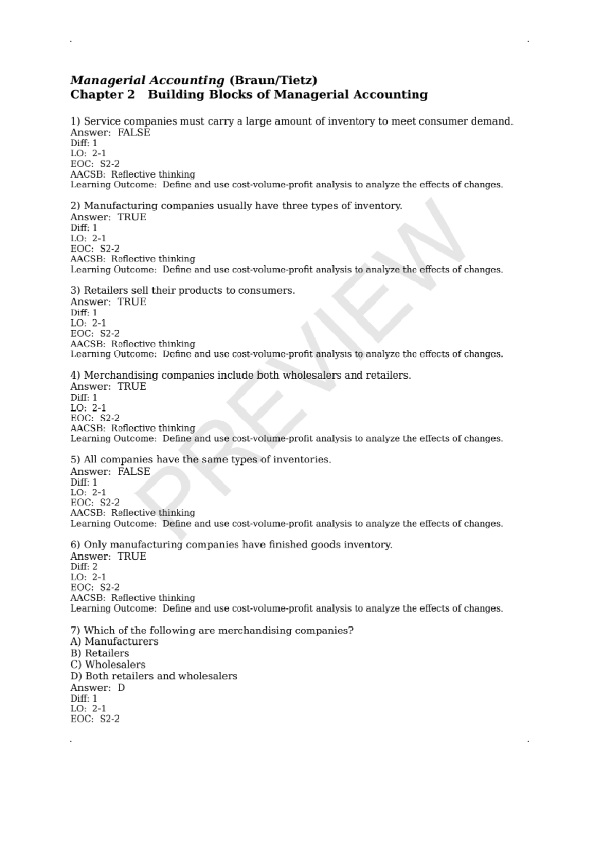 Chapter 2 Test Bank for Exam Preparations - Studocu