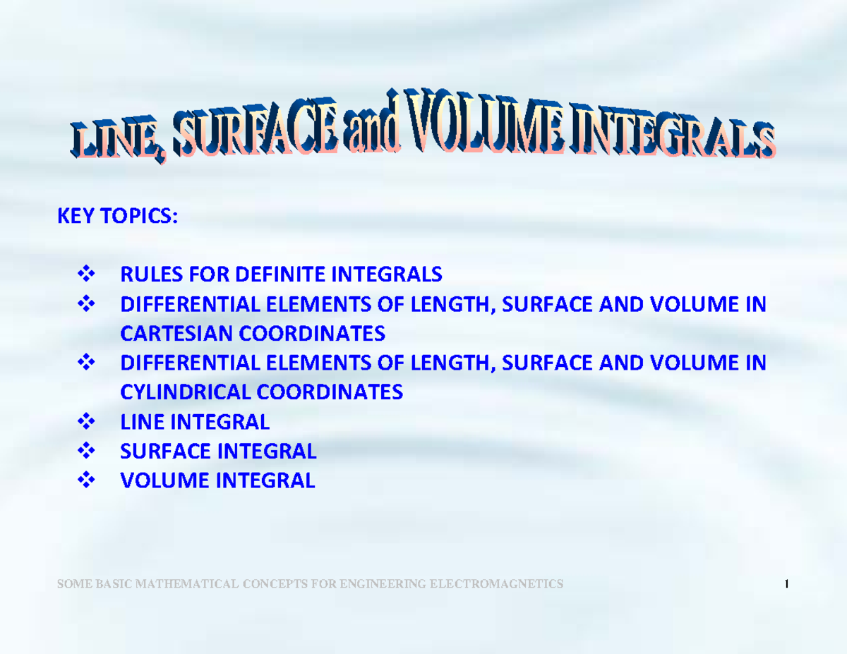 Integrals - Lecture Notes (Mathematics 101) - Studocu