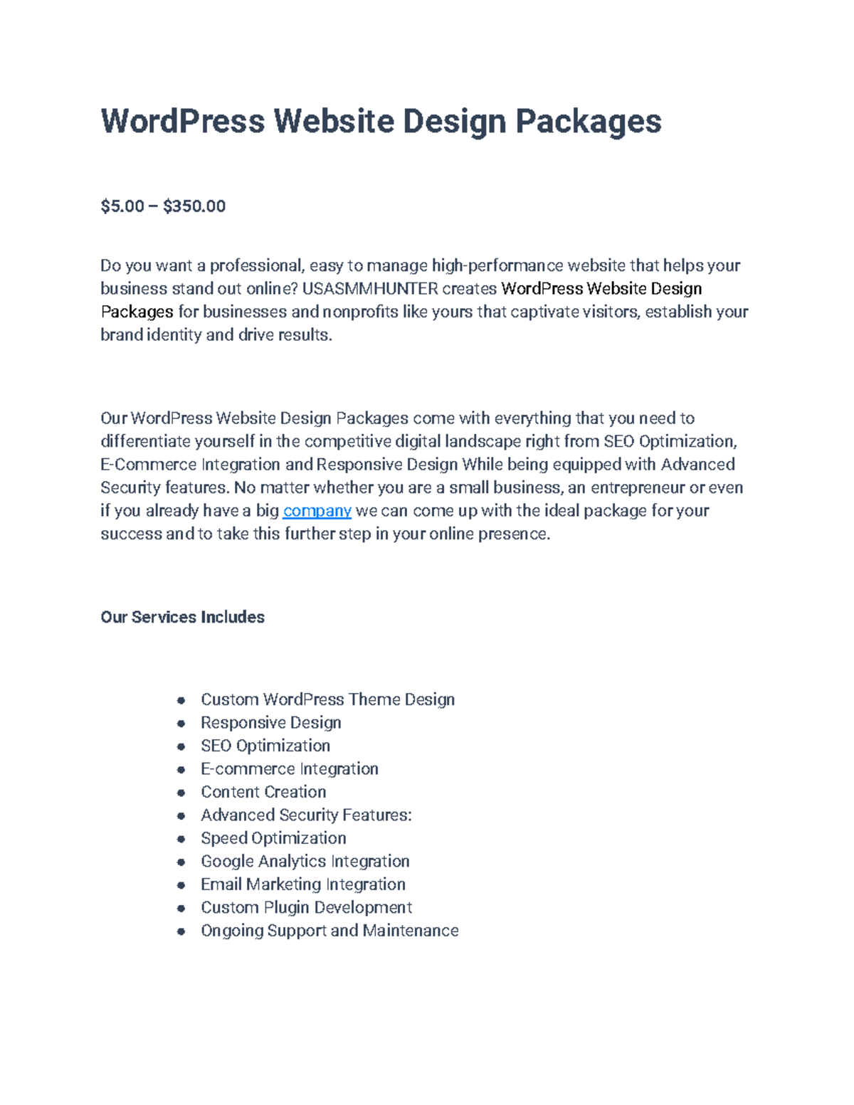 Word Press Website Design Packages - WordPress Website Design Packages ...