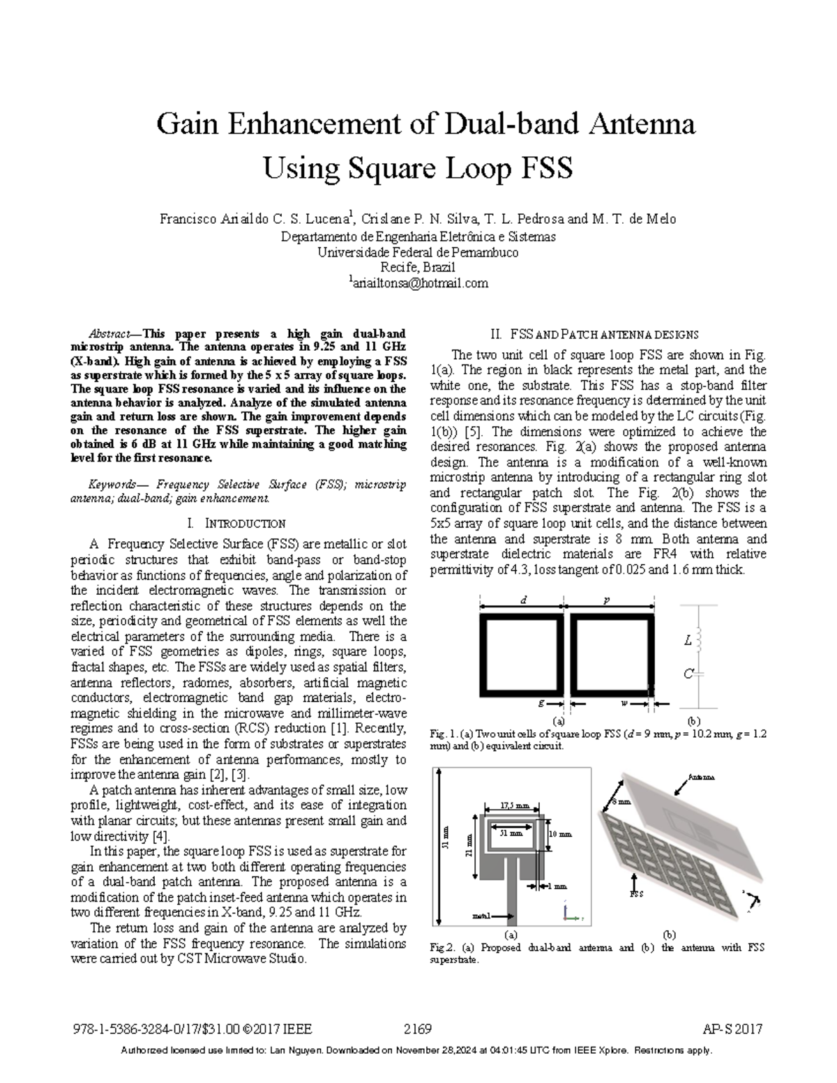 Gain enhancement of dual-band antenna using square loop FSS 1 - Gain ...