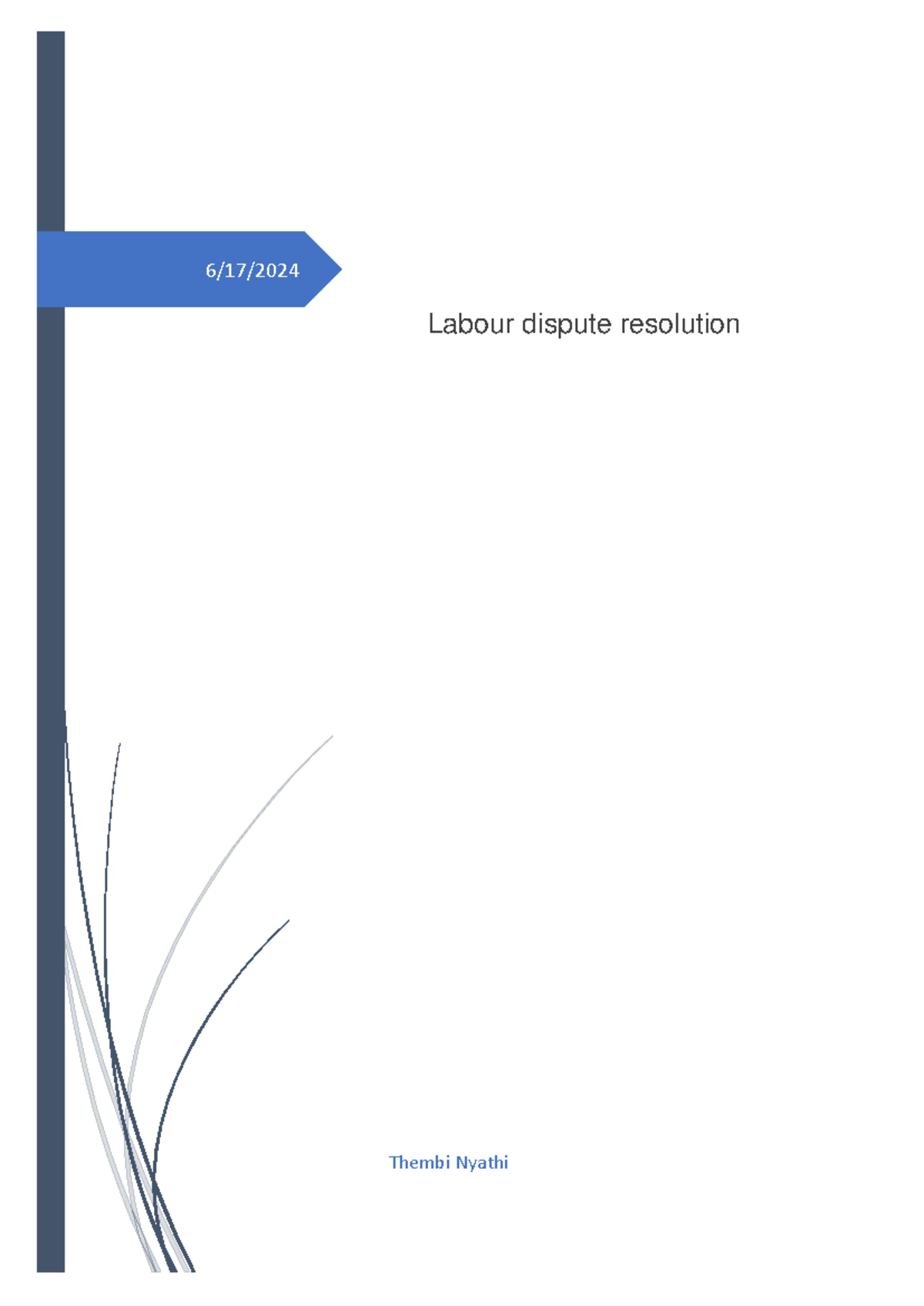 Labour Law Assignment: Dispute Resolution & Dismissal Procedures - Studocu