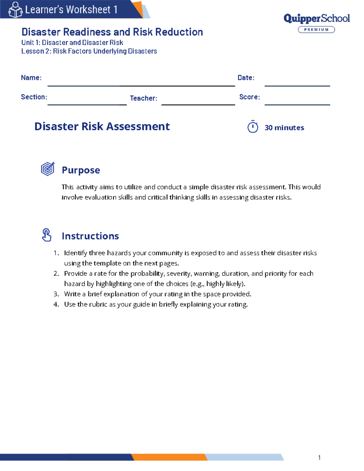 DRRR 11 12 Q1 0102 Risk Factors in Disaster Risk Assessment - Studocu