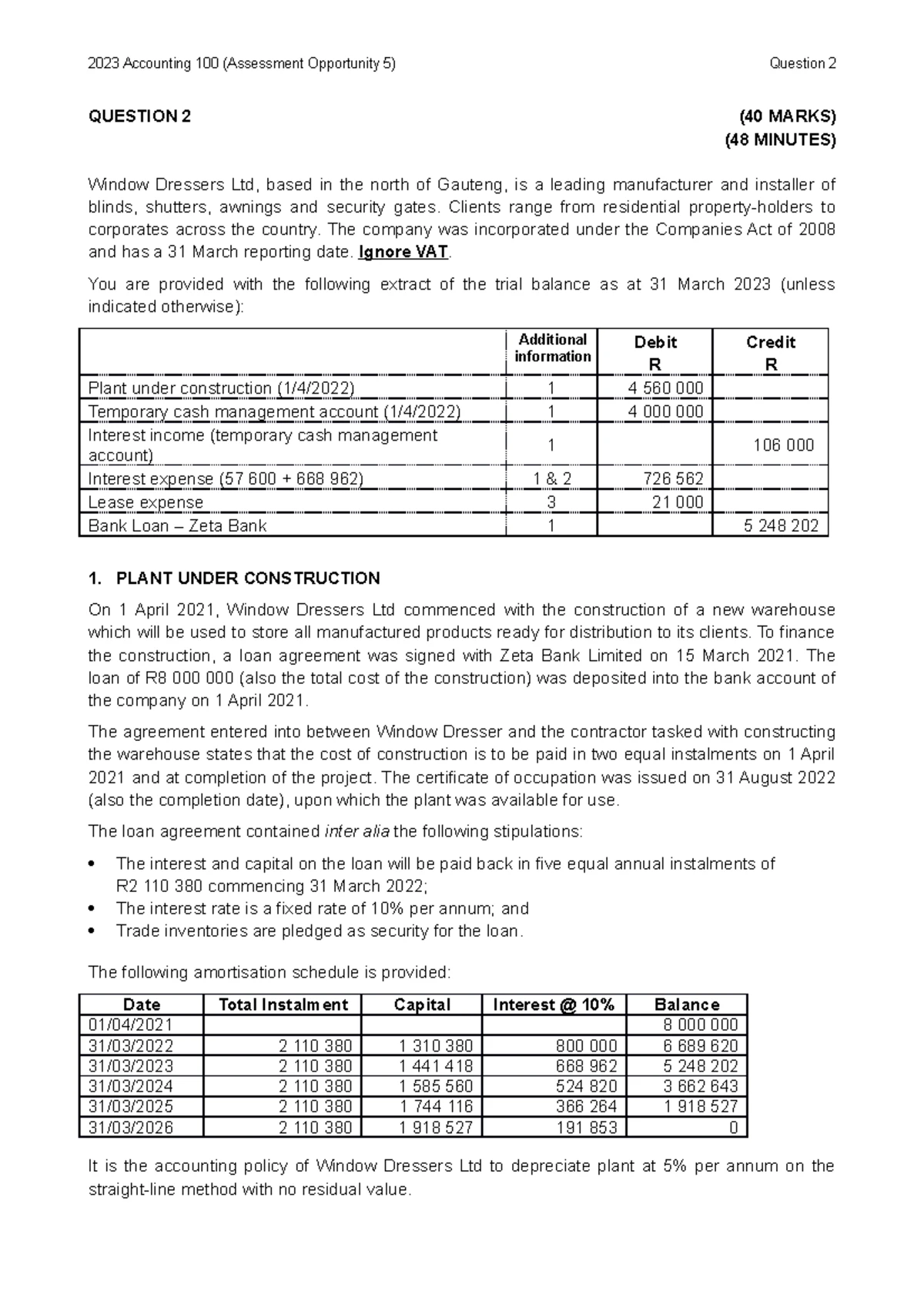 ACC 100 Assessment 2 Practice Questions and Guidelines - Studocu