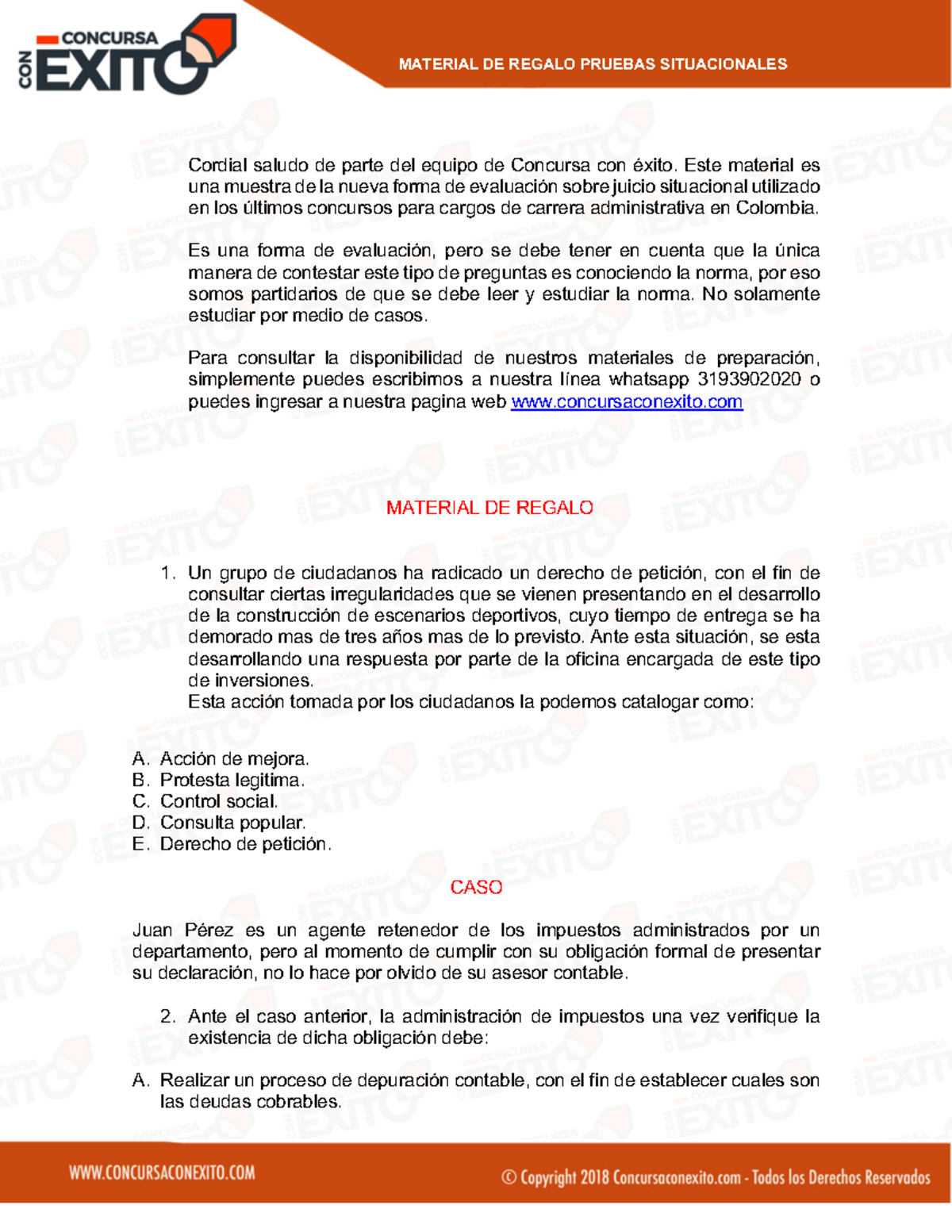 Material DE Regalo: Evaluación Situacional en Concursos Administrativos - Document Preview