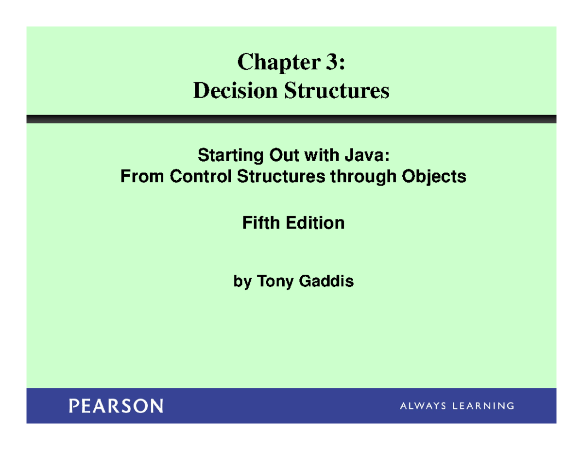 CMP 128 Chapter 3: Decision Structures & Control Flow in Java - Studocu