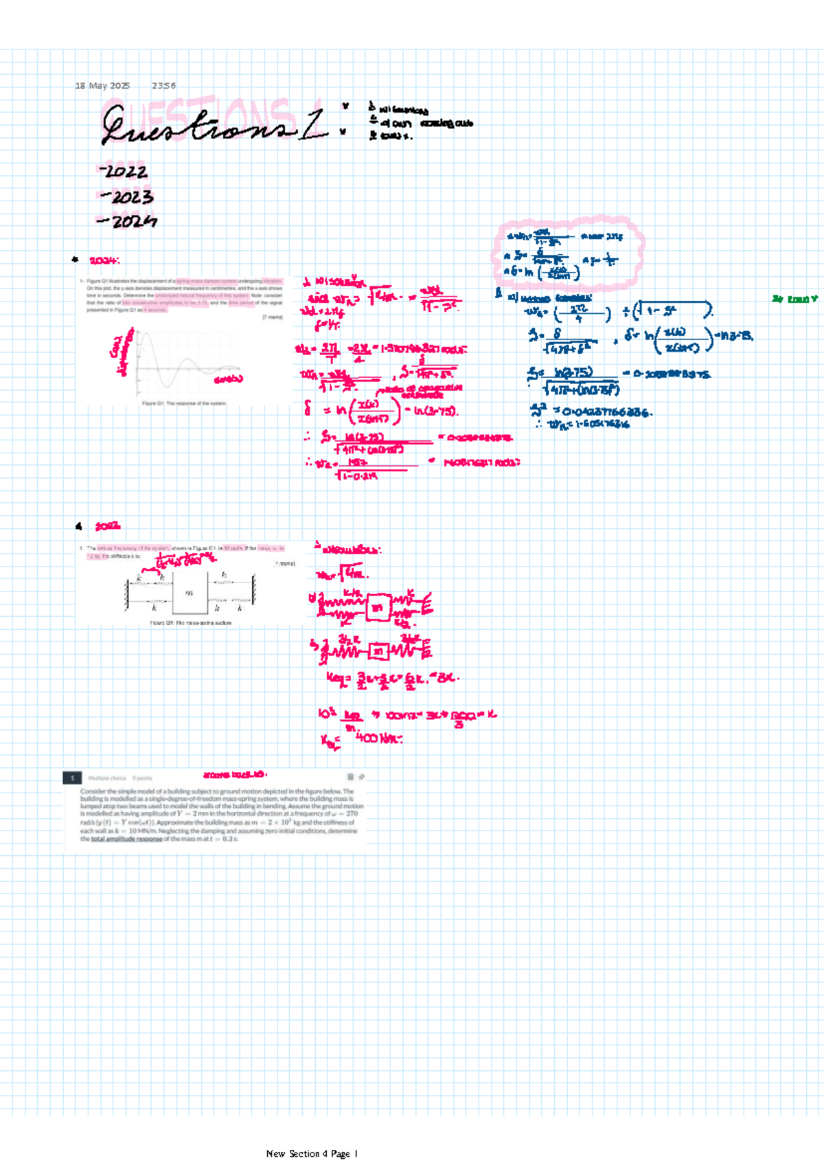 Dynamics Past Paper Q - Solutions to Question 1 (F45282) - Studocu