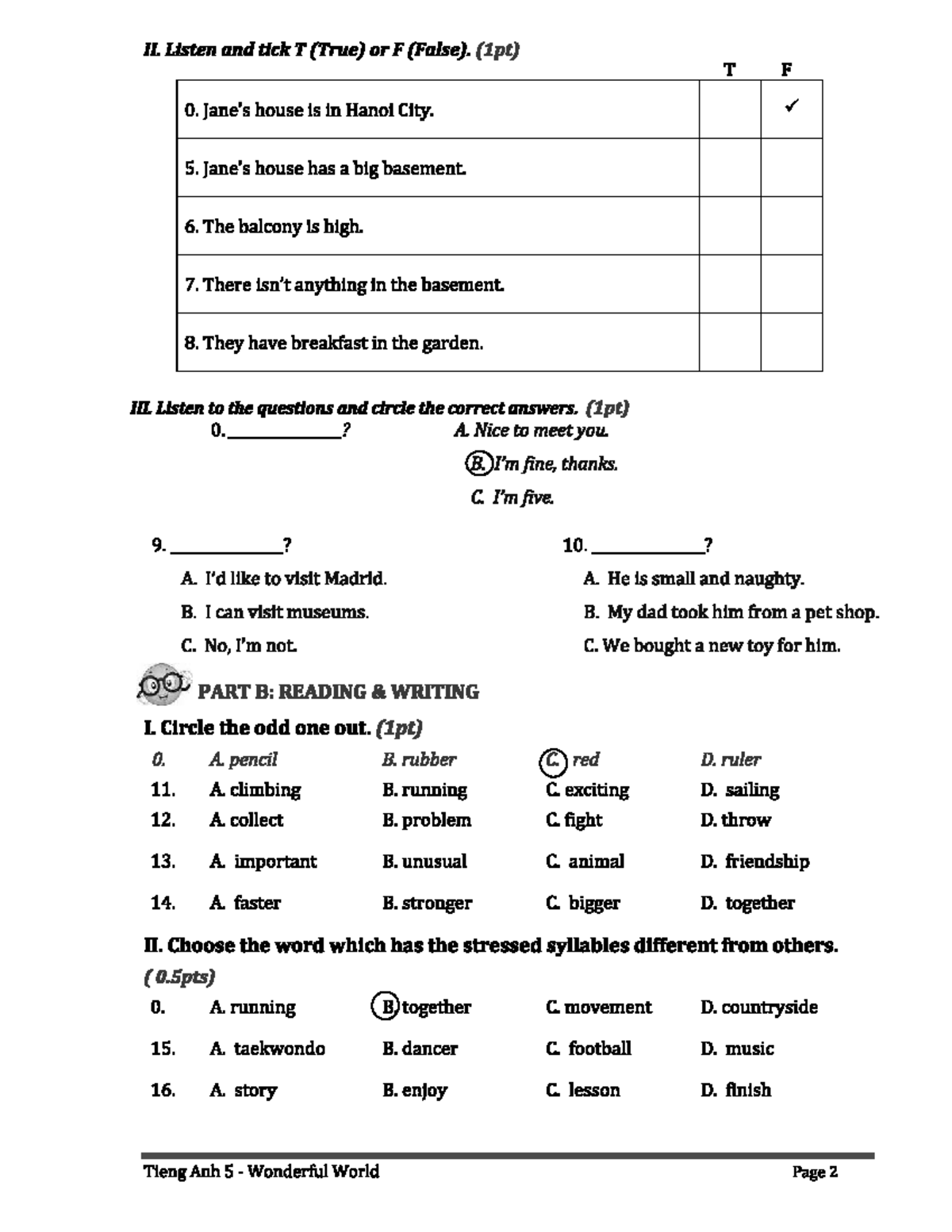 TA 5 WW - Final Test - Term 2 - Listening & Reading Activities - Studocu