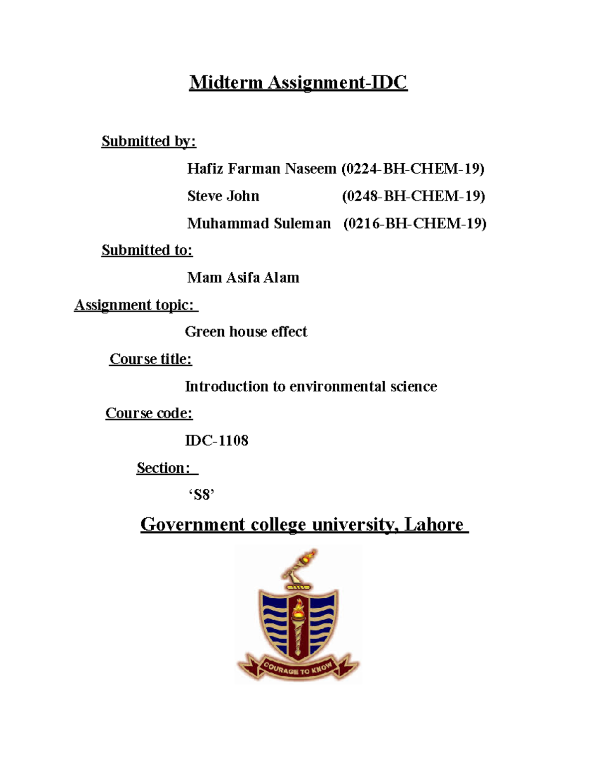 IDC- Assignment - No description - Midterm Assignment-IDC Submitted by ...