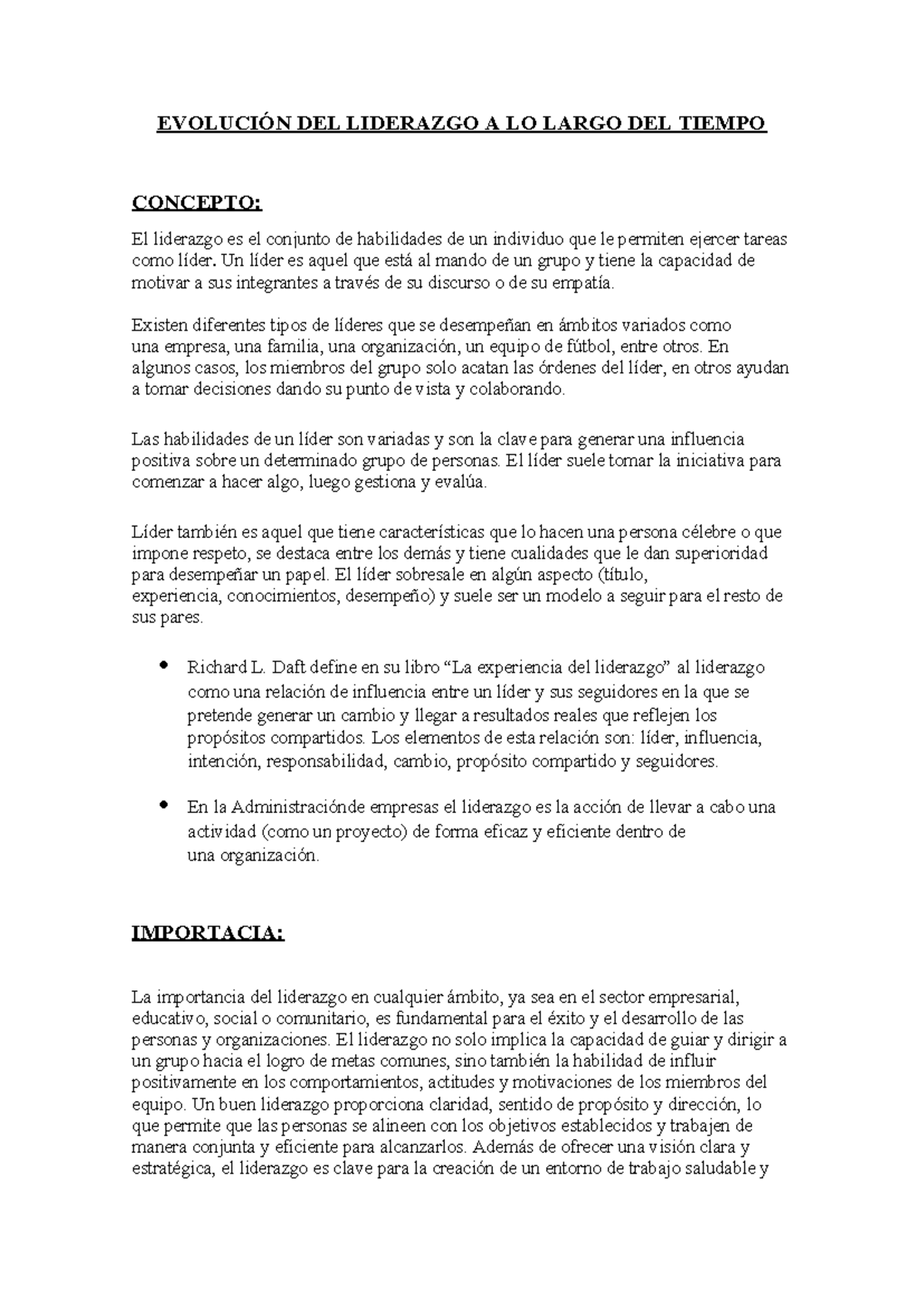 Evolución DEL Liderazgo - EVOLUCIÓN DEL LIDERAZGO A LO LARGO DEL TIEMPO ...