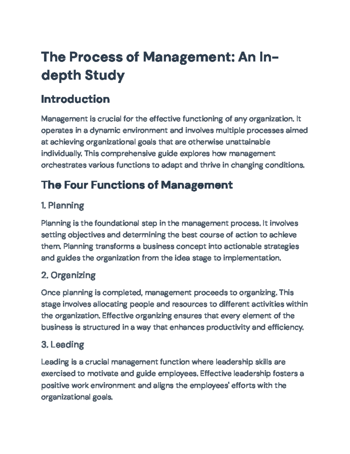 Management Processes: A Comprehensive Overview of Functions & Levels ...