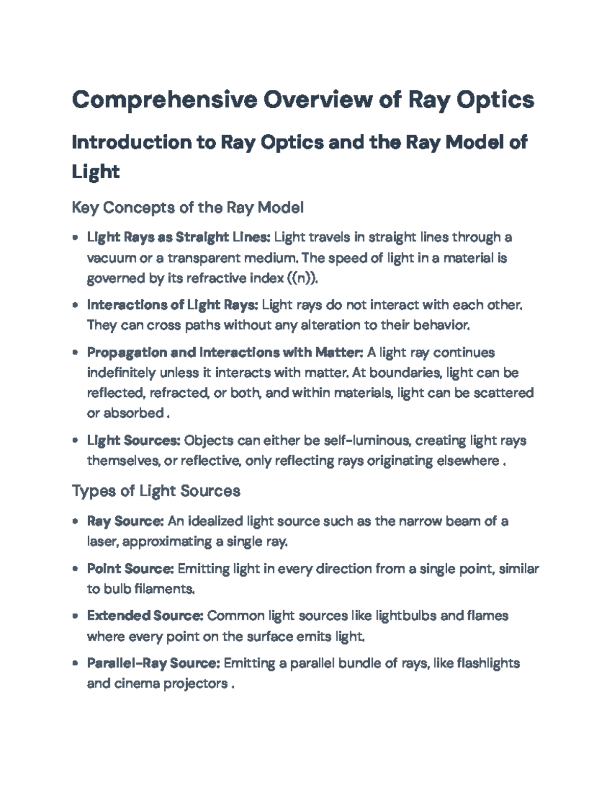 Comprehensive Overview of Ray Optics - Key Concepts & Applications ...