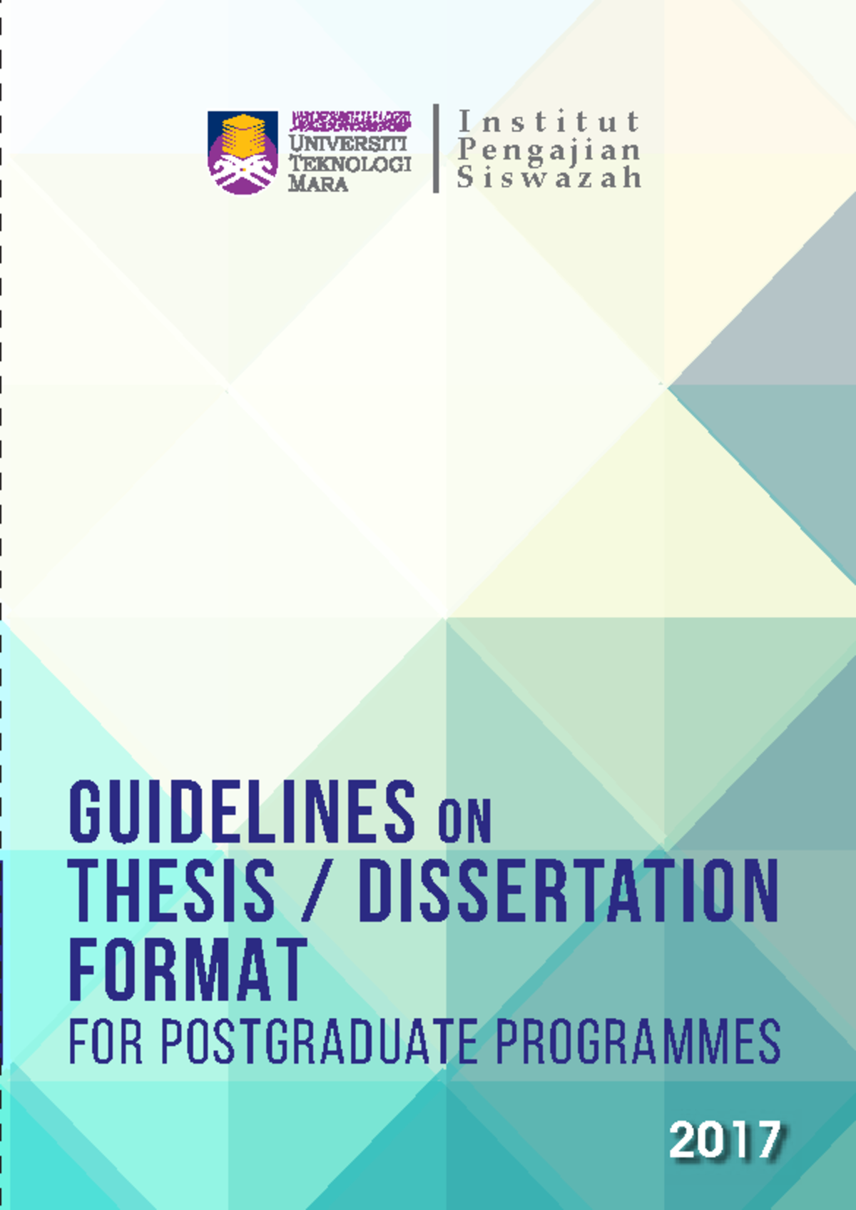 Guidelines on Thesis Dissertation Format - I n s t i t u t P e n g a j ...