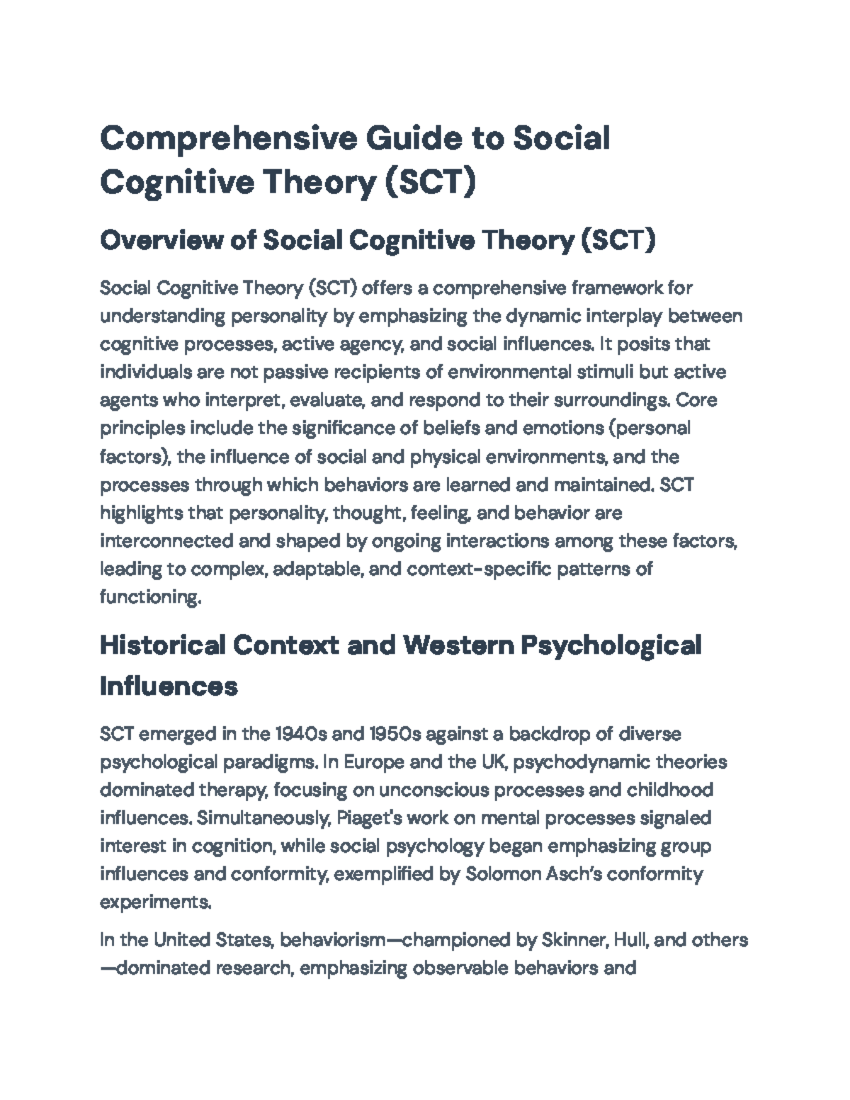 Comprehensive Overview of Social Cognitive Theory (SCT) and Its ...