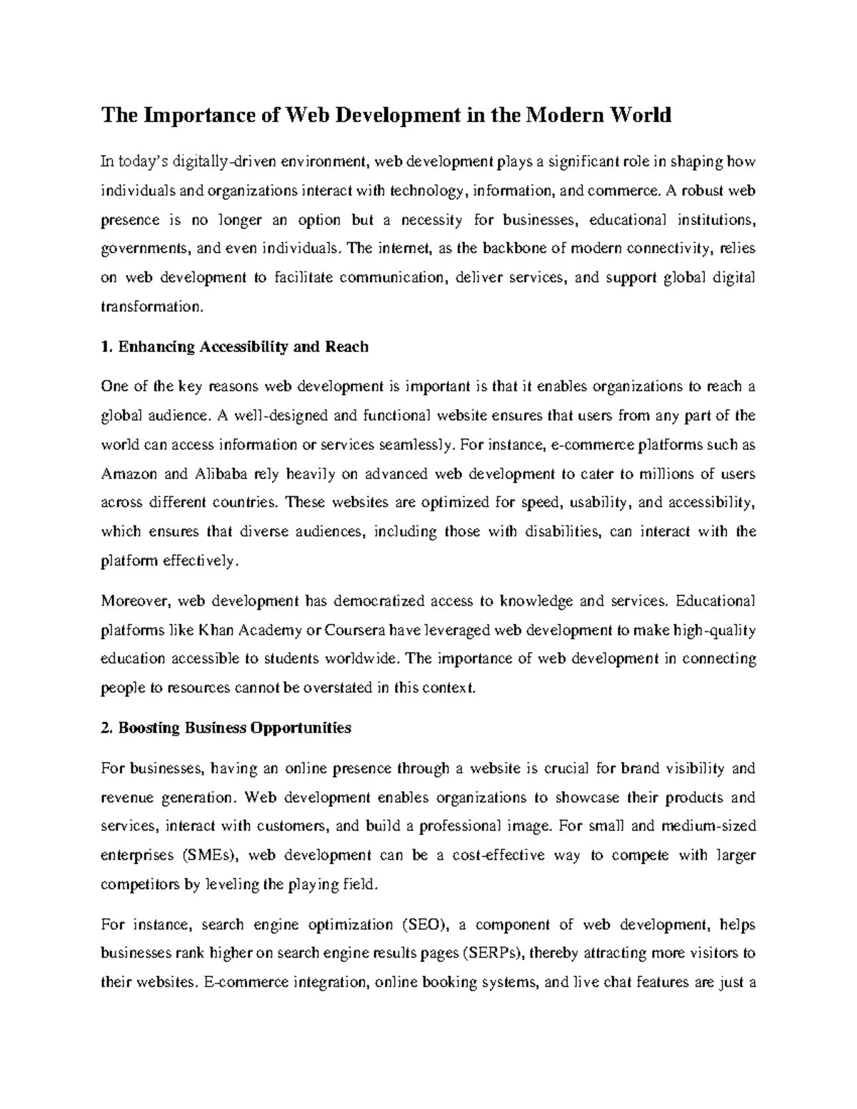 The Importance of Web Development in the Modern World - A robust web ...