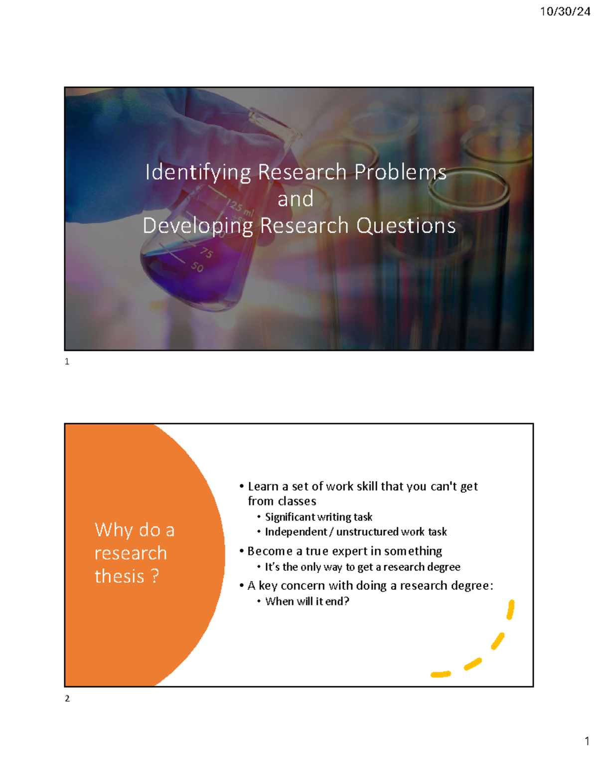 Research problems notes - Identifying Research Problems and Developing ...