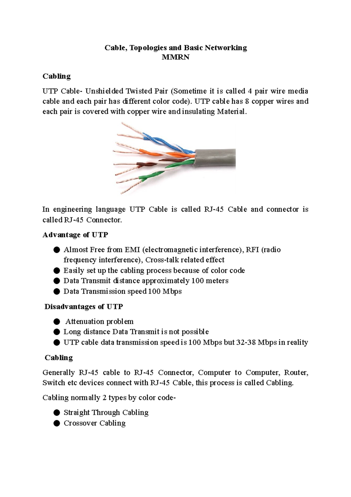 Cables and Topologies Week 2 - Cable, Topologies and Basic Networking ...