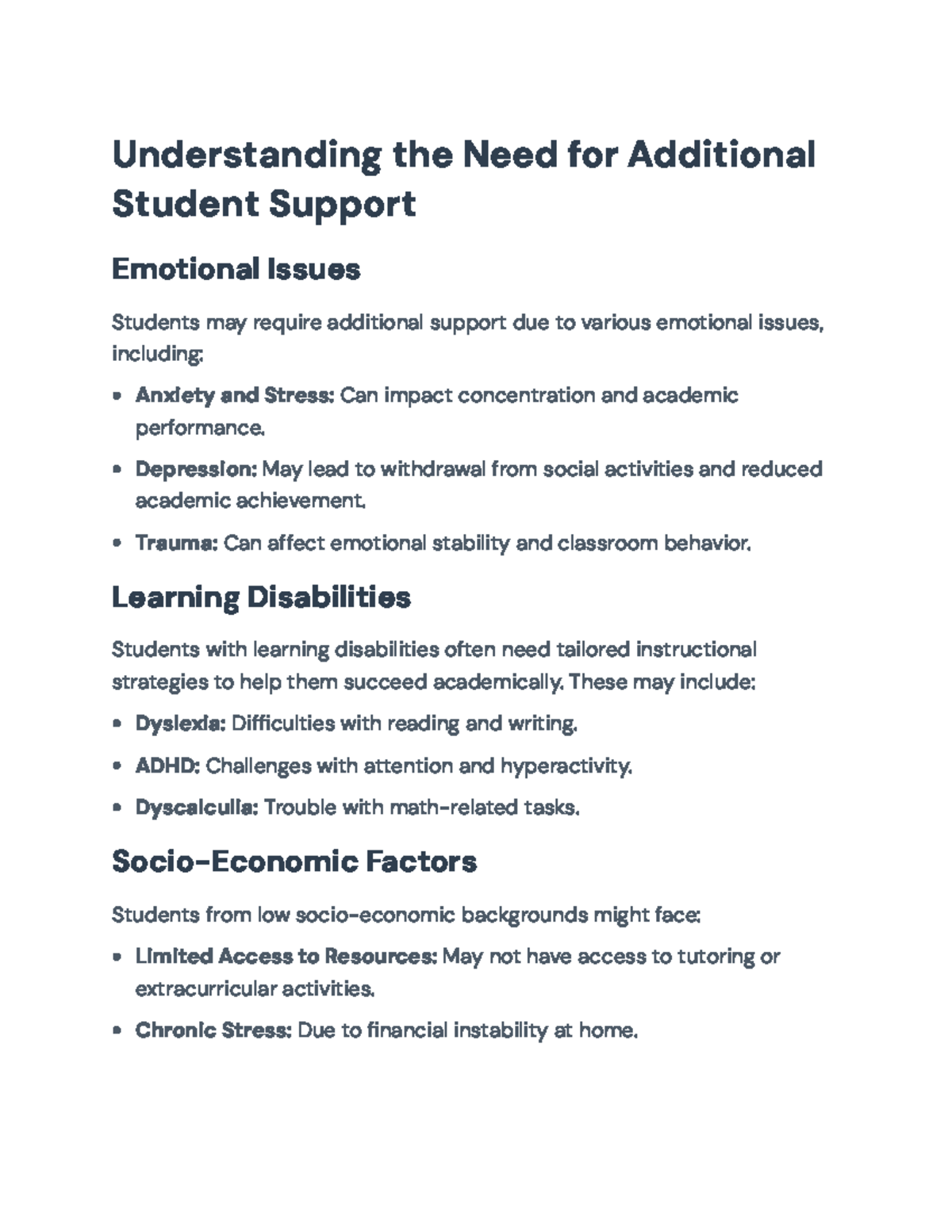 Understanding the Need for Additional Student Support Strategies ...