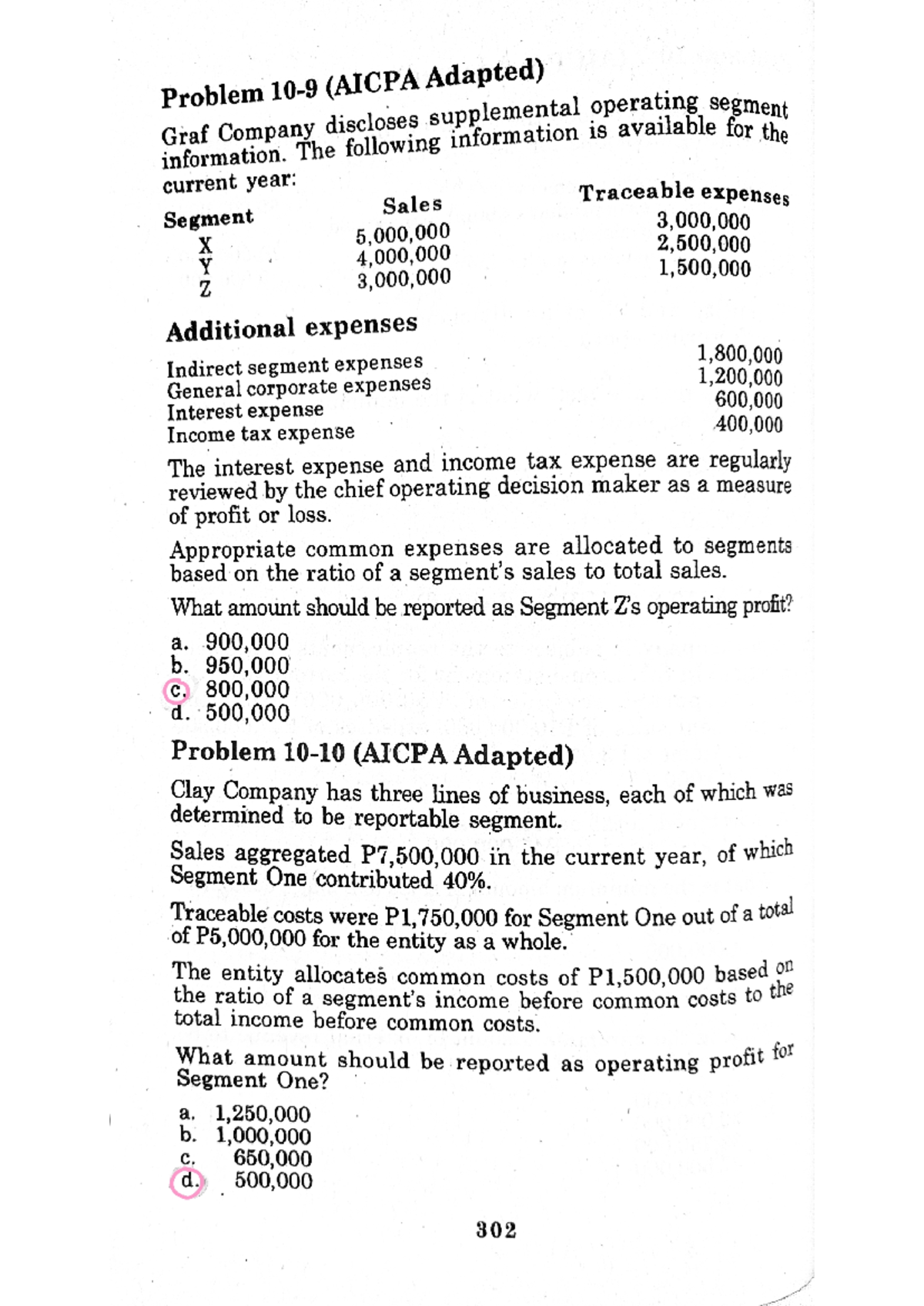 Chapter 10: Operating Segment Analysis & Profit Reporting (ACCT 302 ...