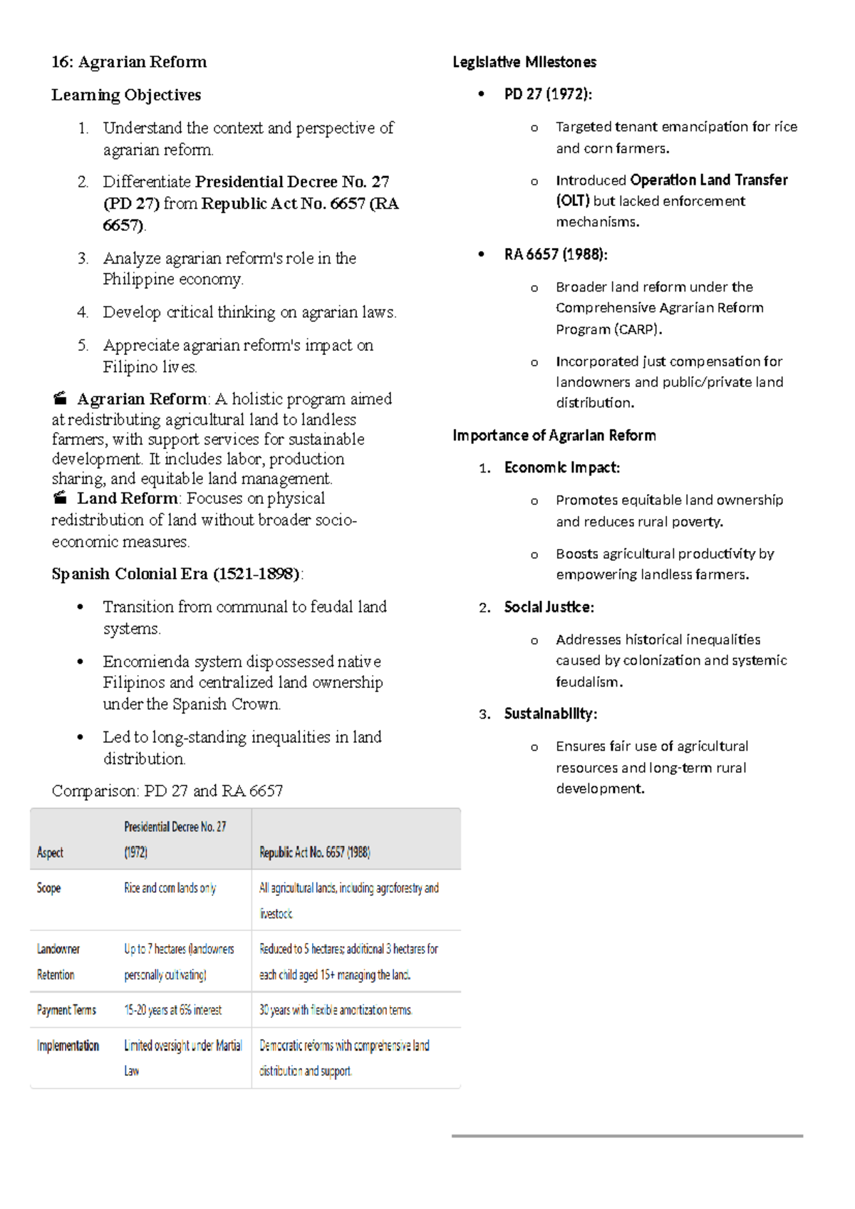 16: Agrarian Reform & Taxation Learning Objectives and Key Concepts ...
