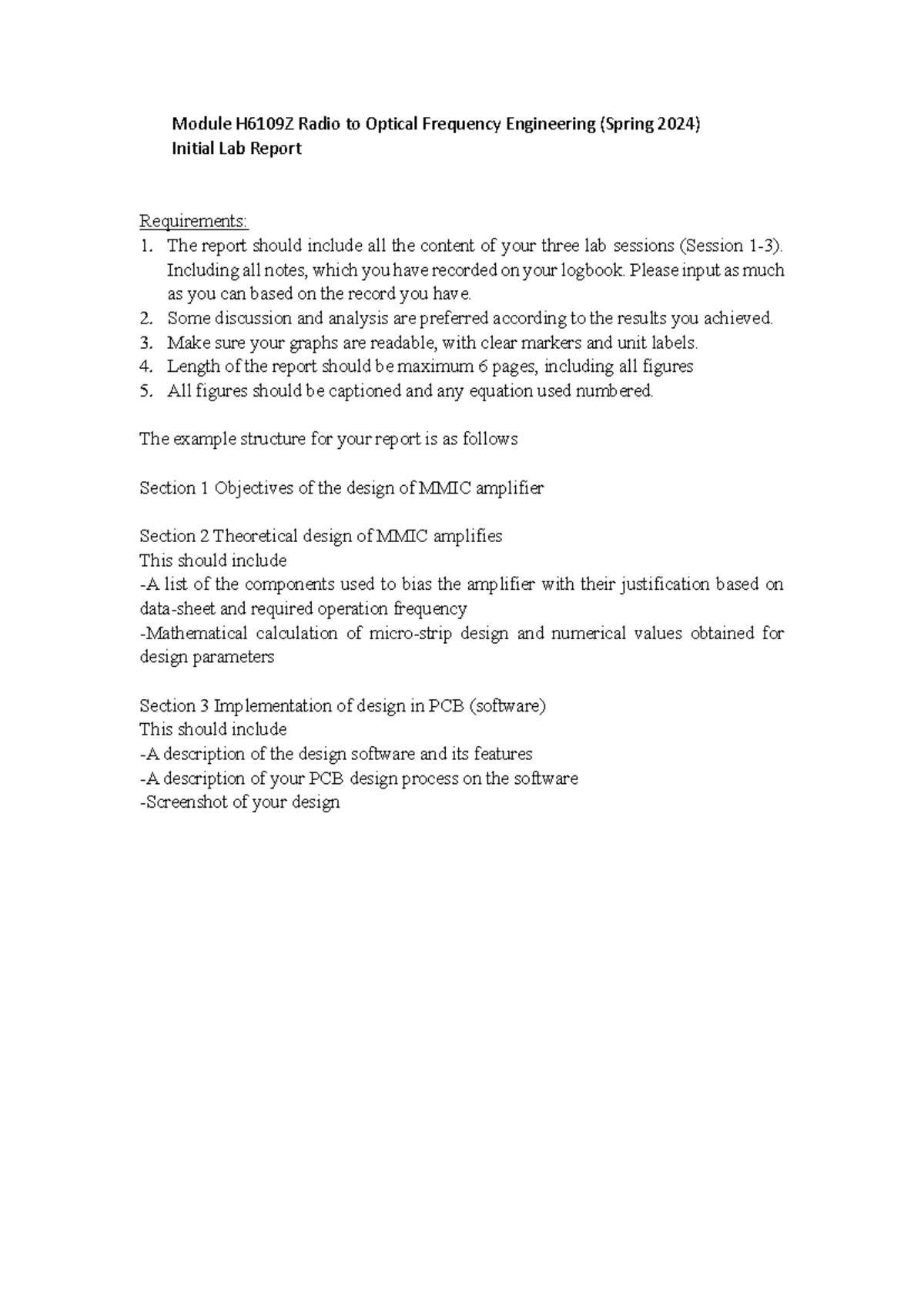 Assignment 2 Template and Instructions - Module H6109Z Radio to Optical ...