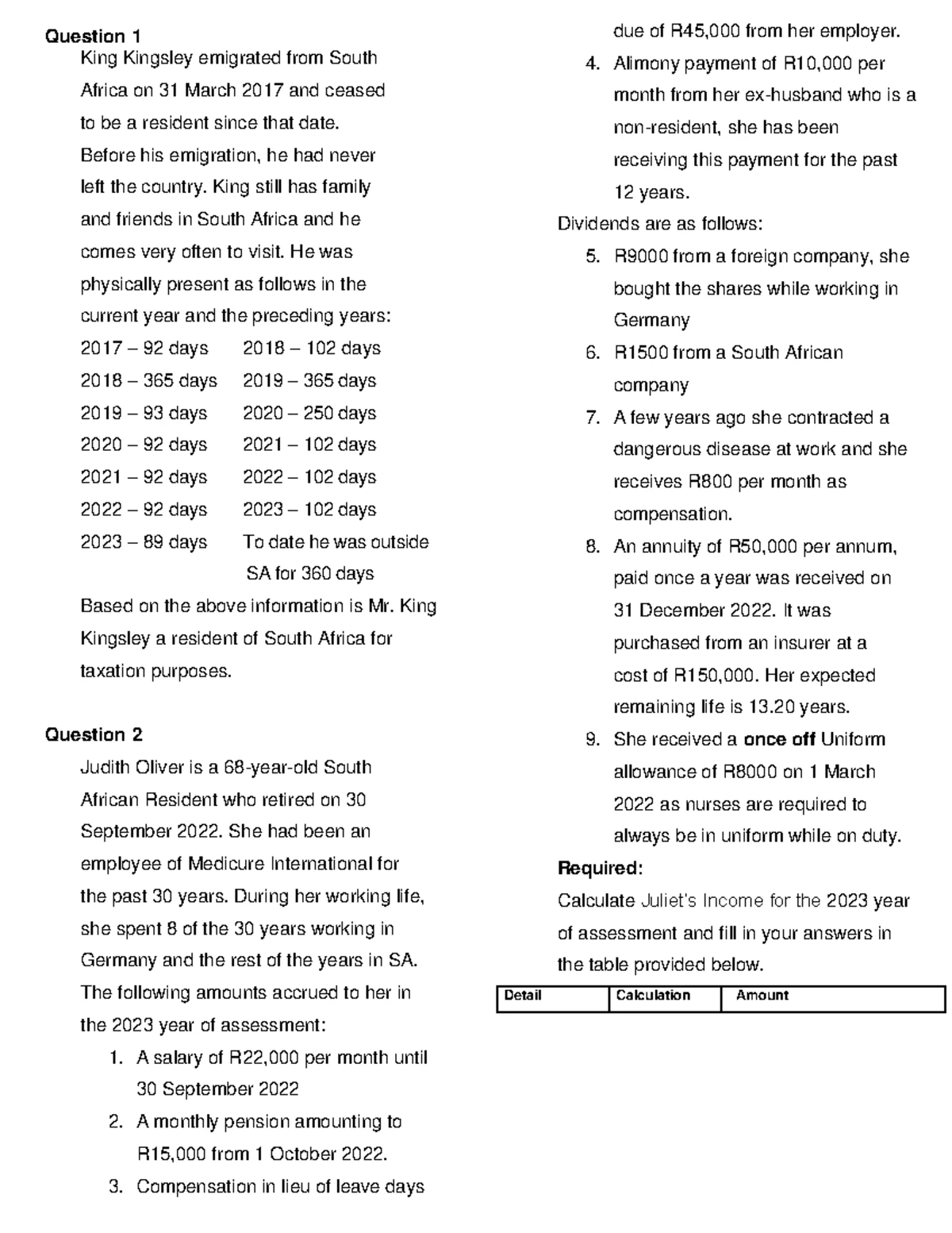 Taxation Practice Questions for Assessment - 2024 Year - Studocu