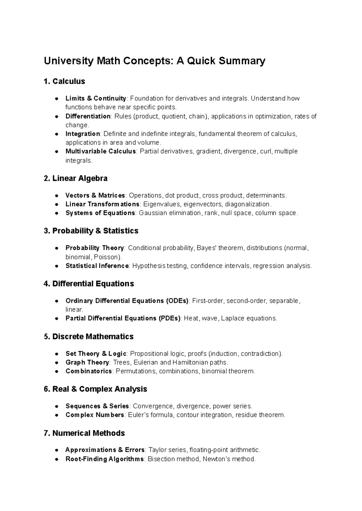 University Math Concepts A Quick Summary - Calculus Limits & Continuity ...