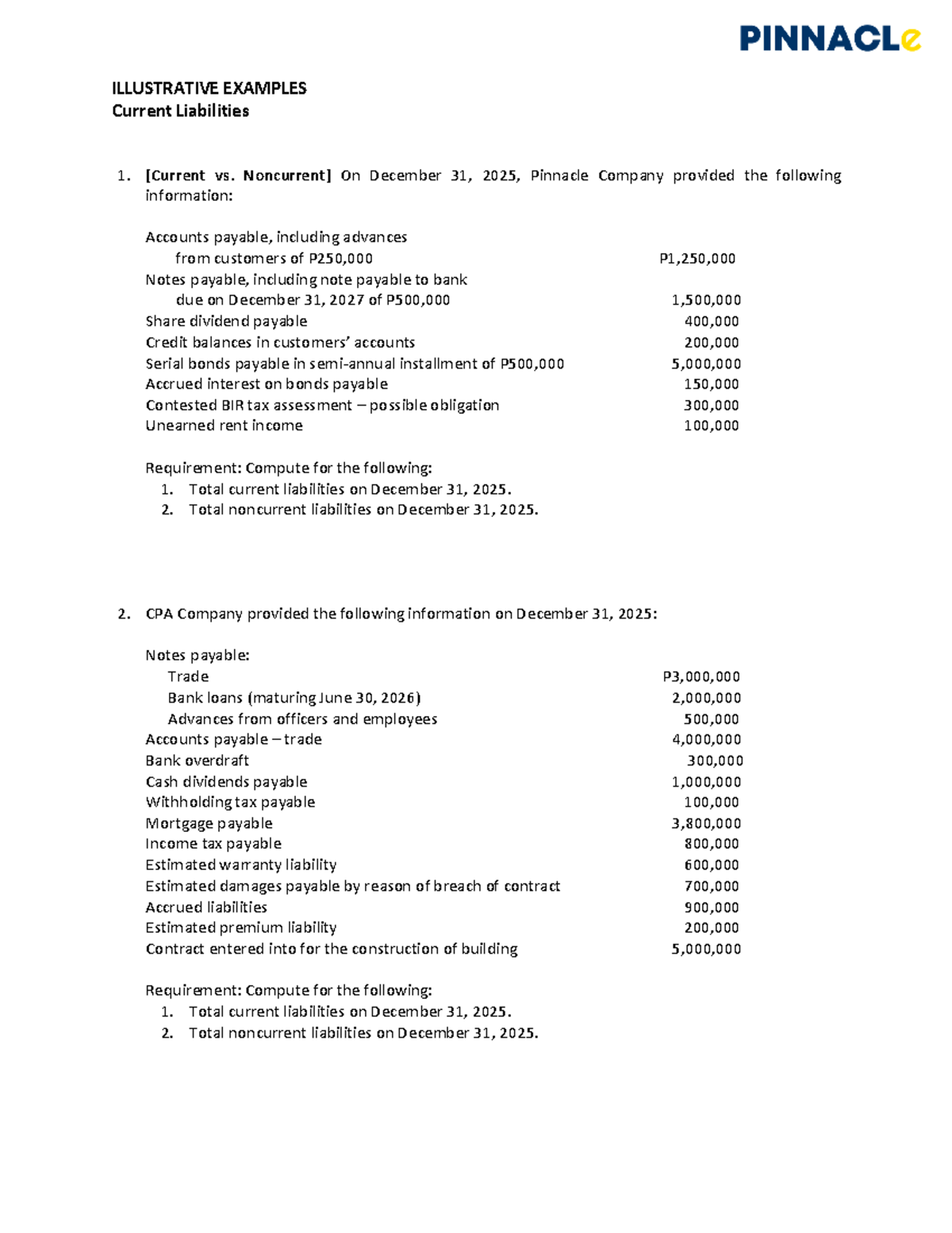 Current Liabilities Illustrative Examples for 2025 - Case Study ...