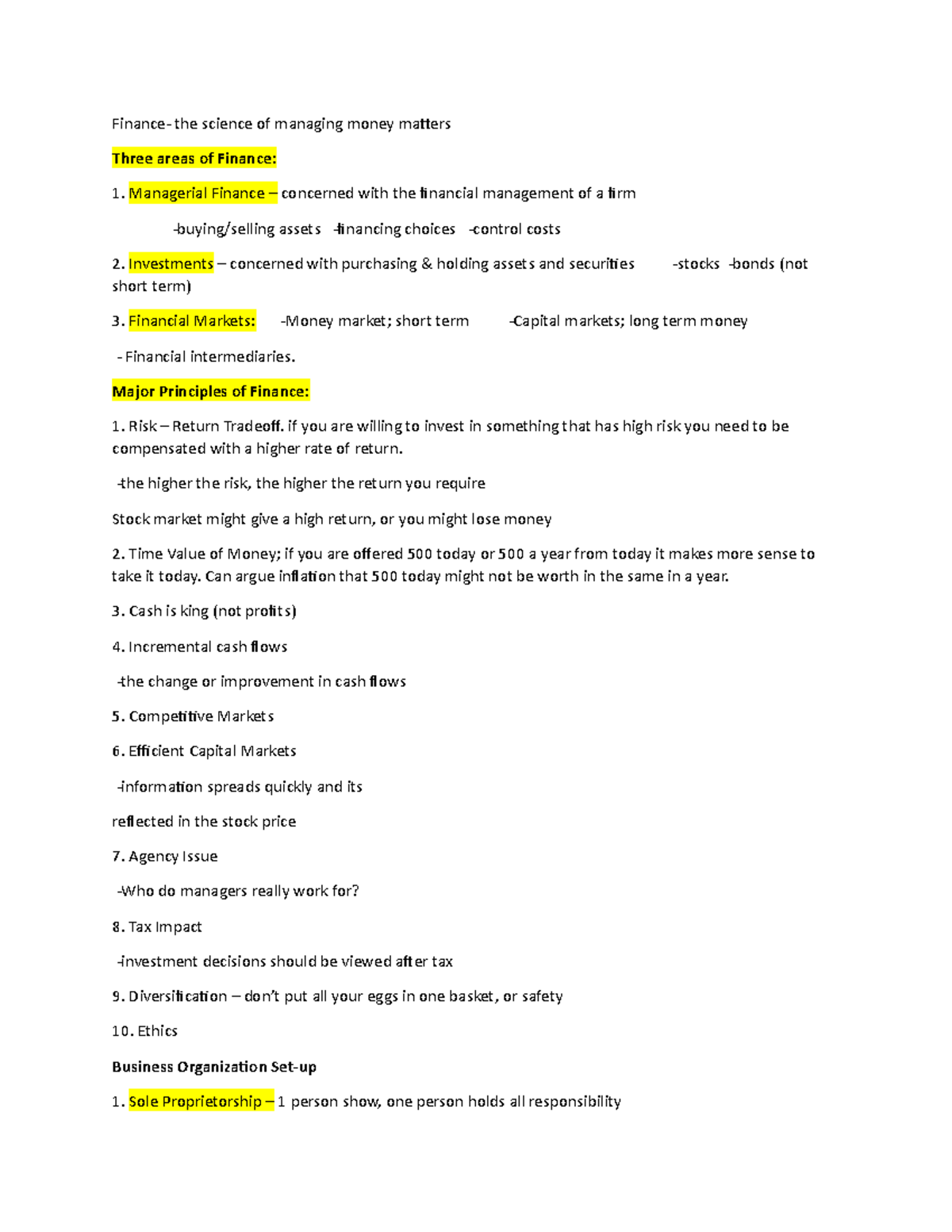 FIN 300 - Comprehensive Lecture & Book Notes on Finance Concepts - Studocu