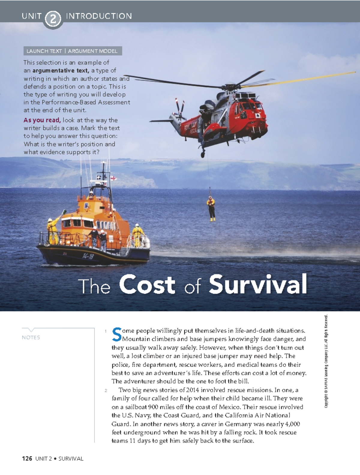 The Cost of Survival - Unit 2 Notes and Argument Model - Studocu